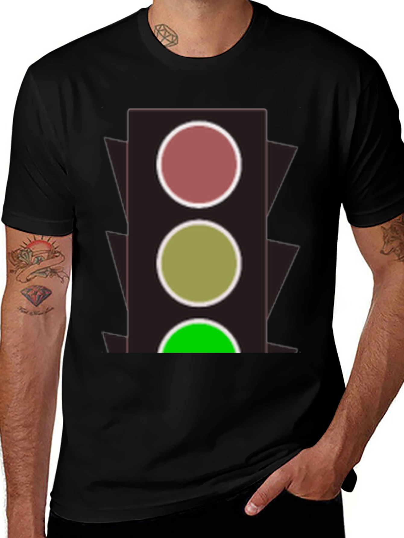 Traffic Light Graphic T-Shirt - Stoplight Design