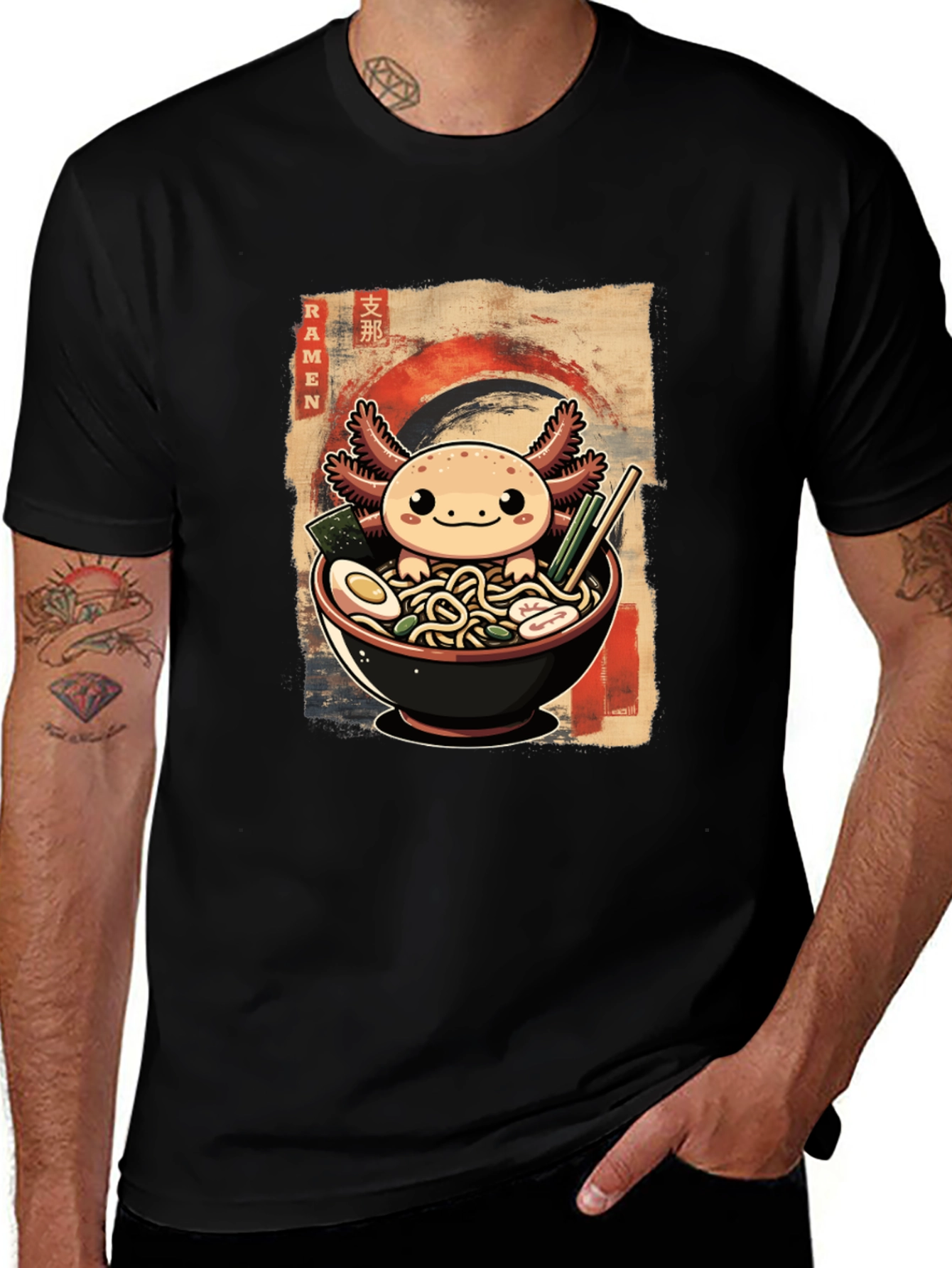 Variant 10 of Axolotl Ramen Bowl Graphic Tee