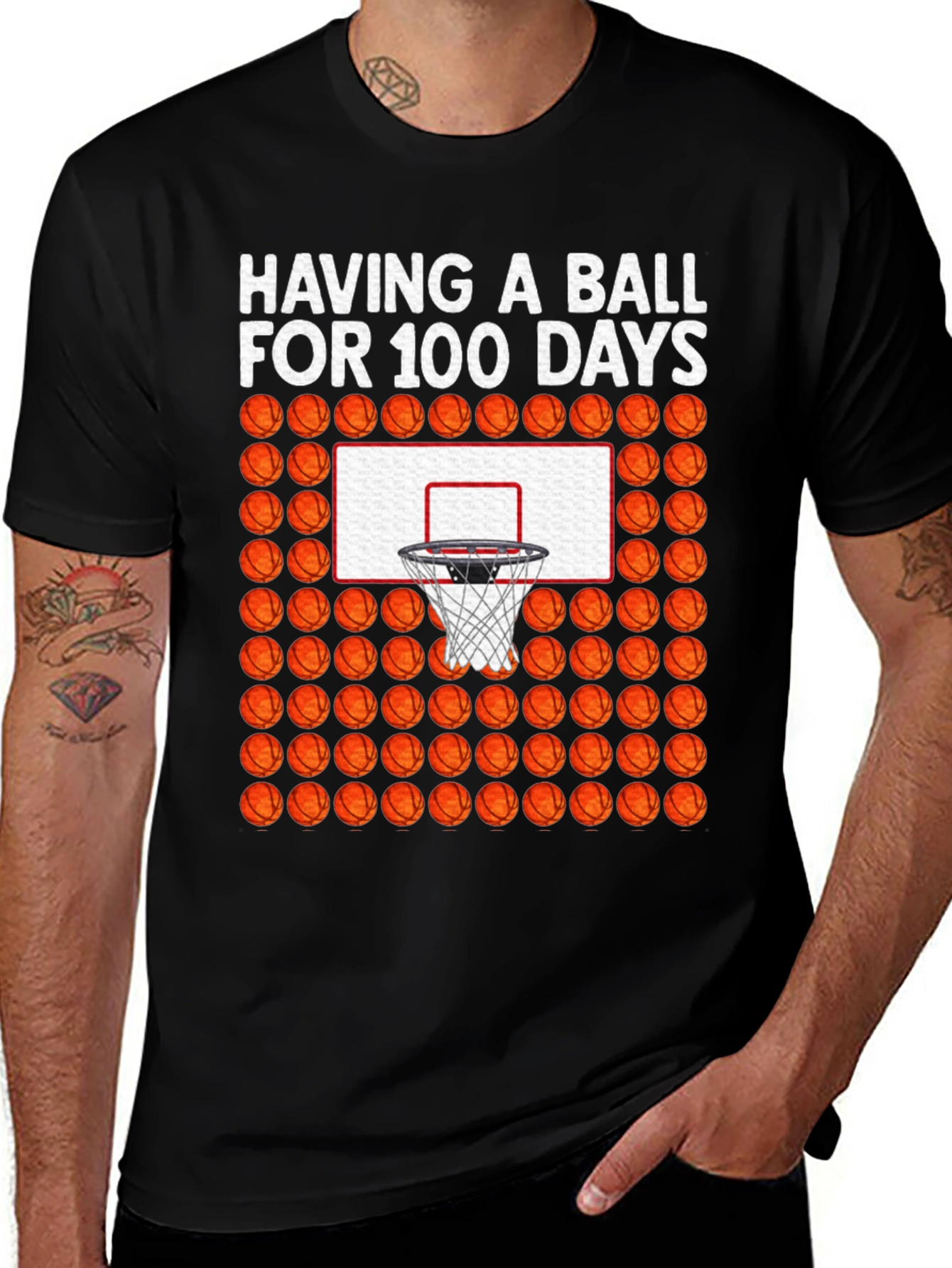 100 Days of School Basketball T-Shirt