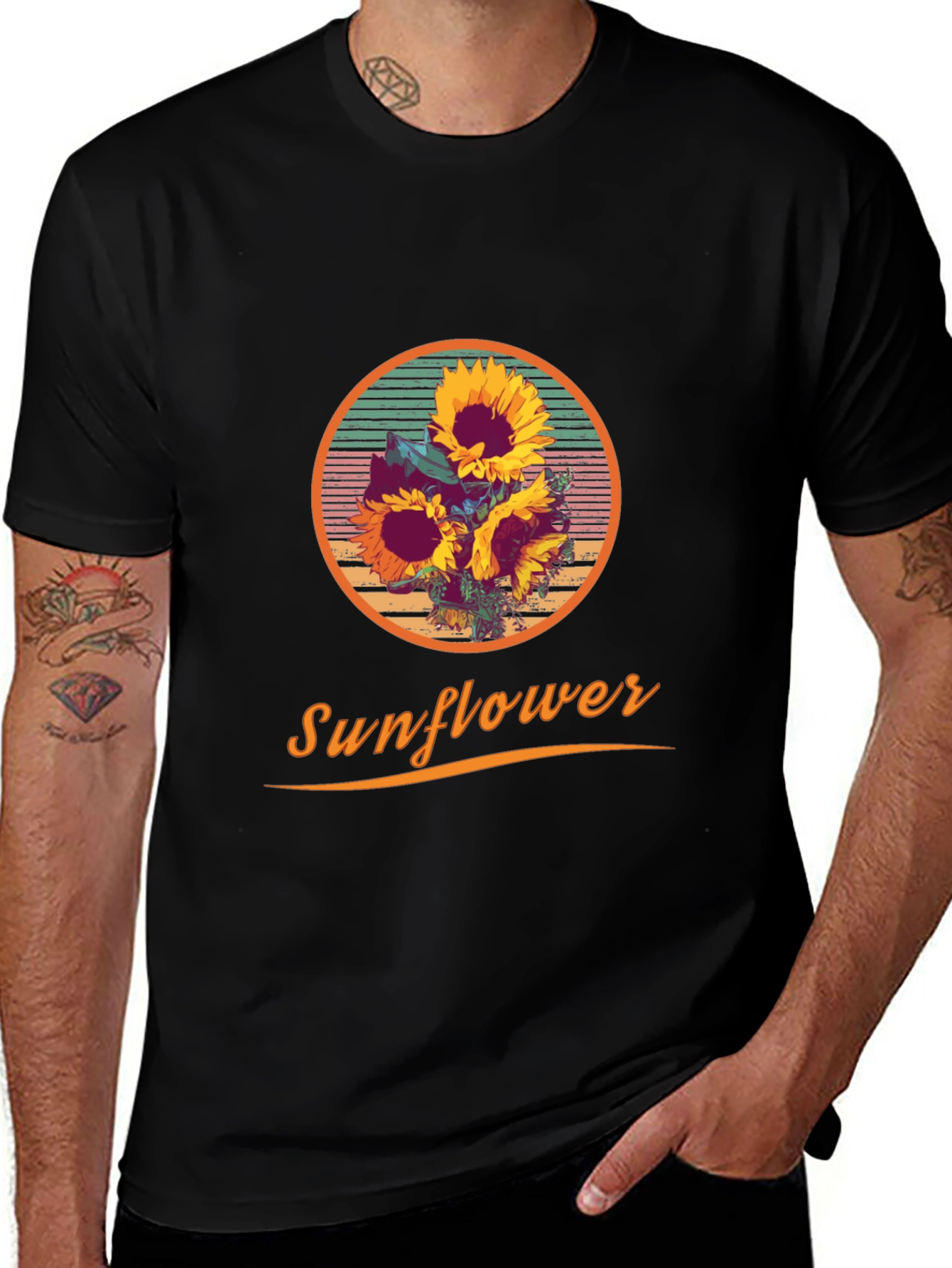 Variant 3 of Sunflower Graphic Print Crew Neck T-Shirt