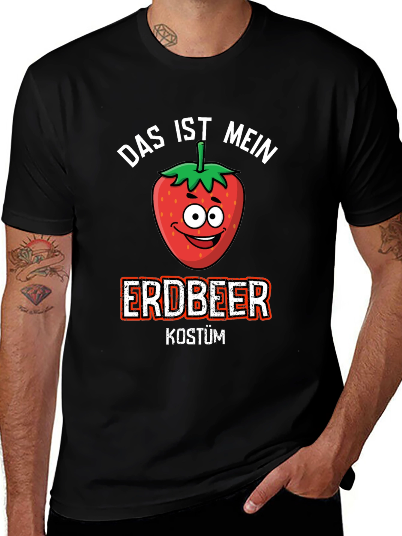 Variant 29 of Funny Strawberry Costume T-Shirt - German Erdbeer Kostüm