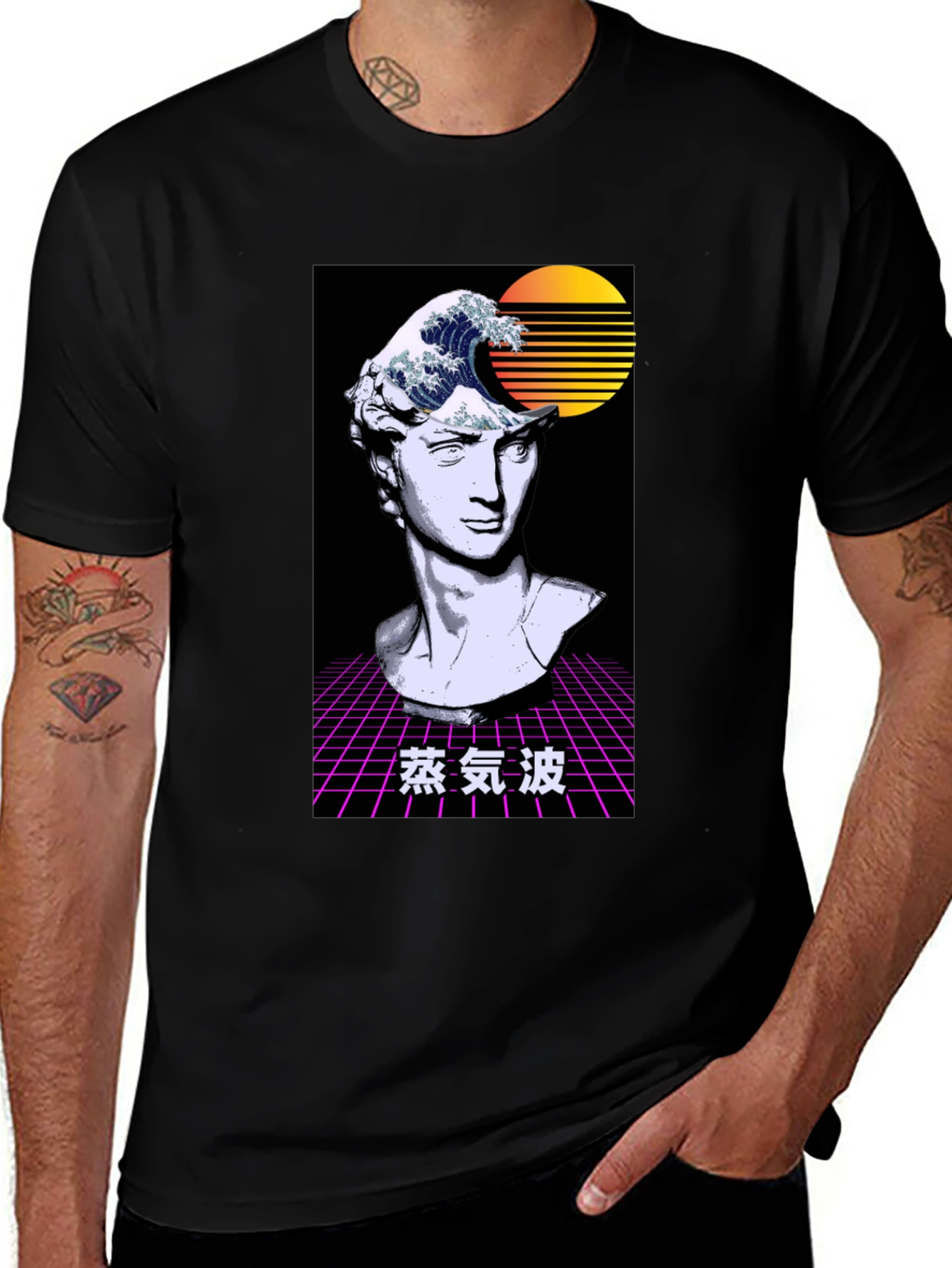 Variant 12 of Vaporwave Statue Graphic T-Shirt