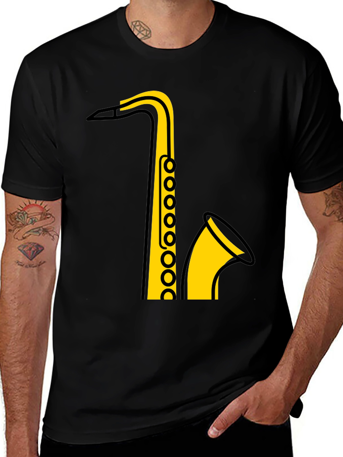 Variant 25 of Saxophone Graphic T-Shirt - Music Lover Tee