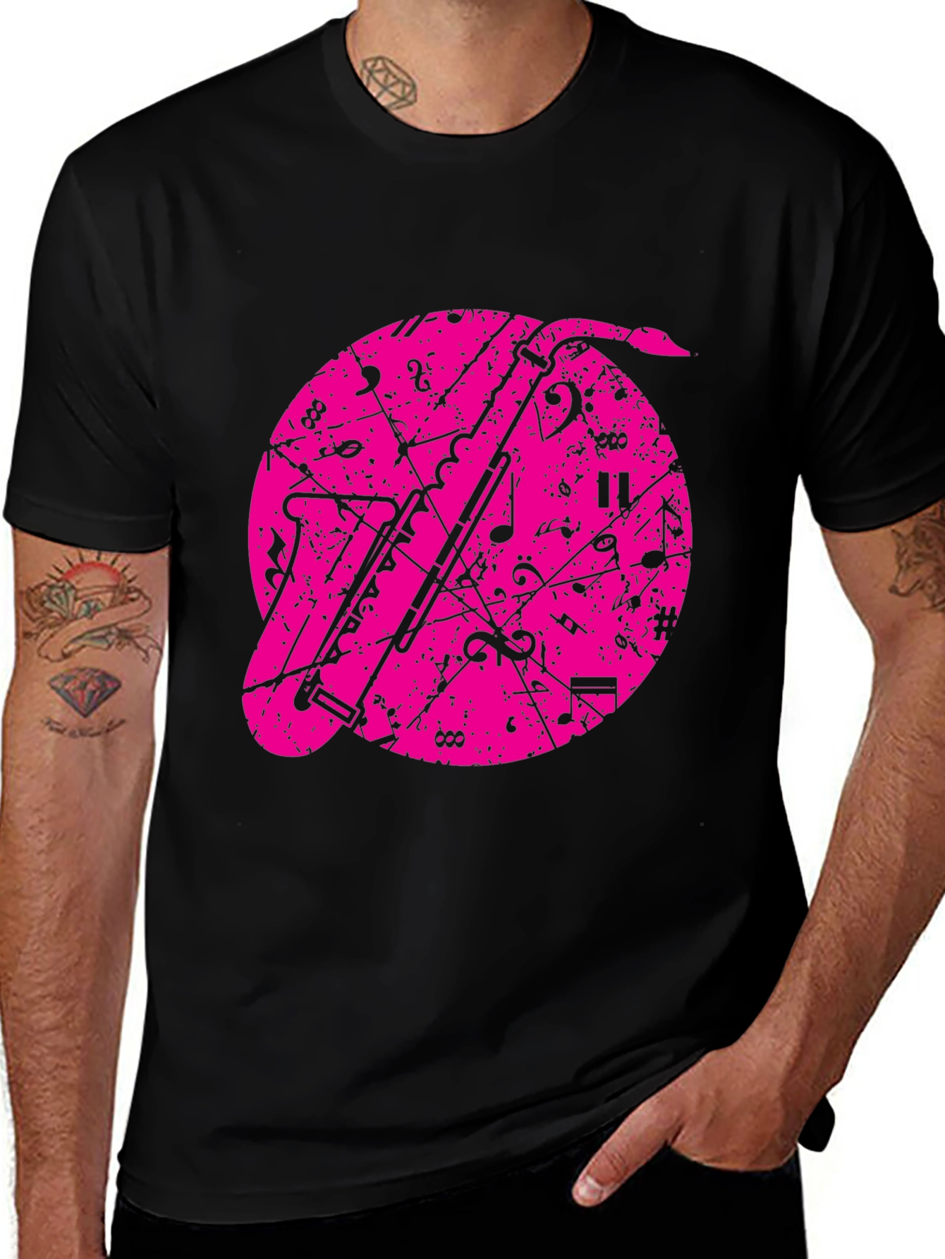 Variant 8 of Musical Clarinet T-Shirt - Black Cotton Tee