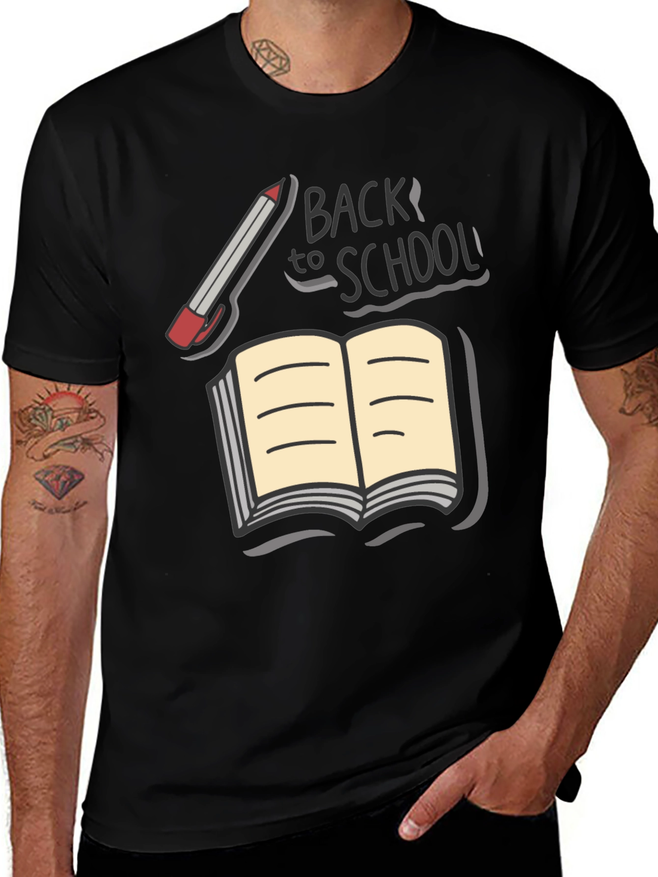 Back to School T-Shirt - Book & Pencil Design