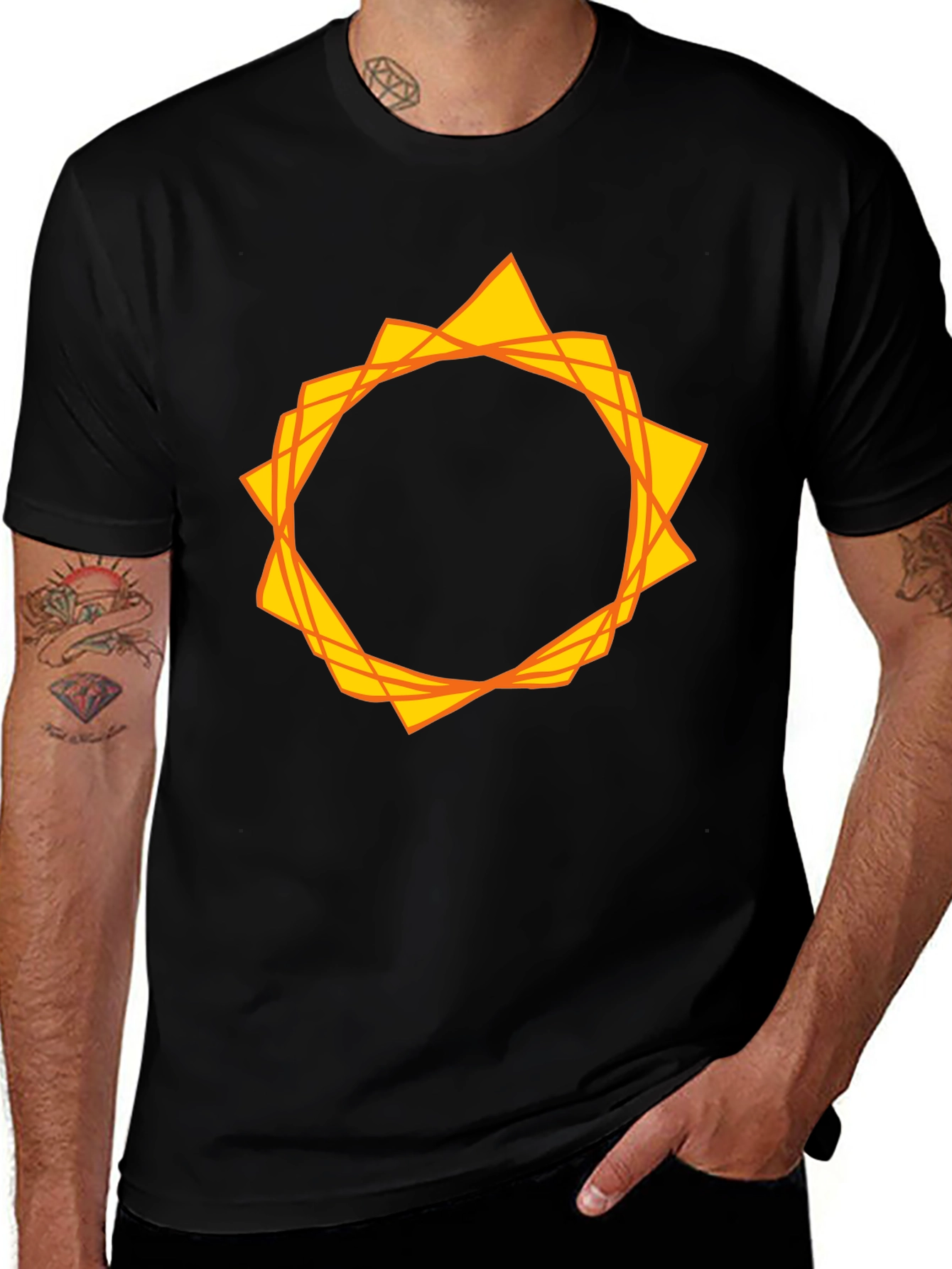 Variant 13 of Geometric Sunburst Tee - Stylish Graphic T-Shirt
