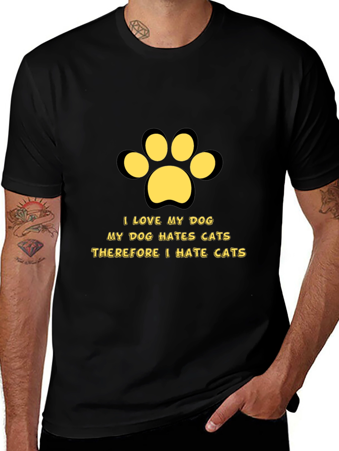 Variant 23 of Dog Lover T-Shirt - I Love My Dog, I Hate Cats!
