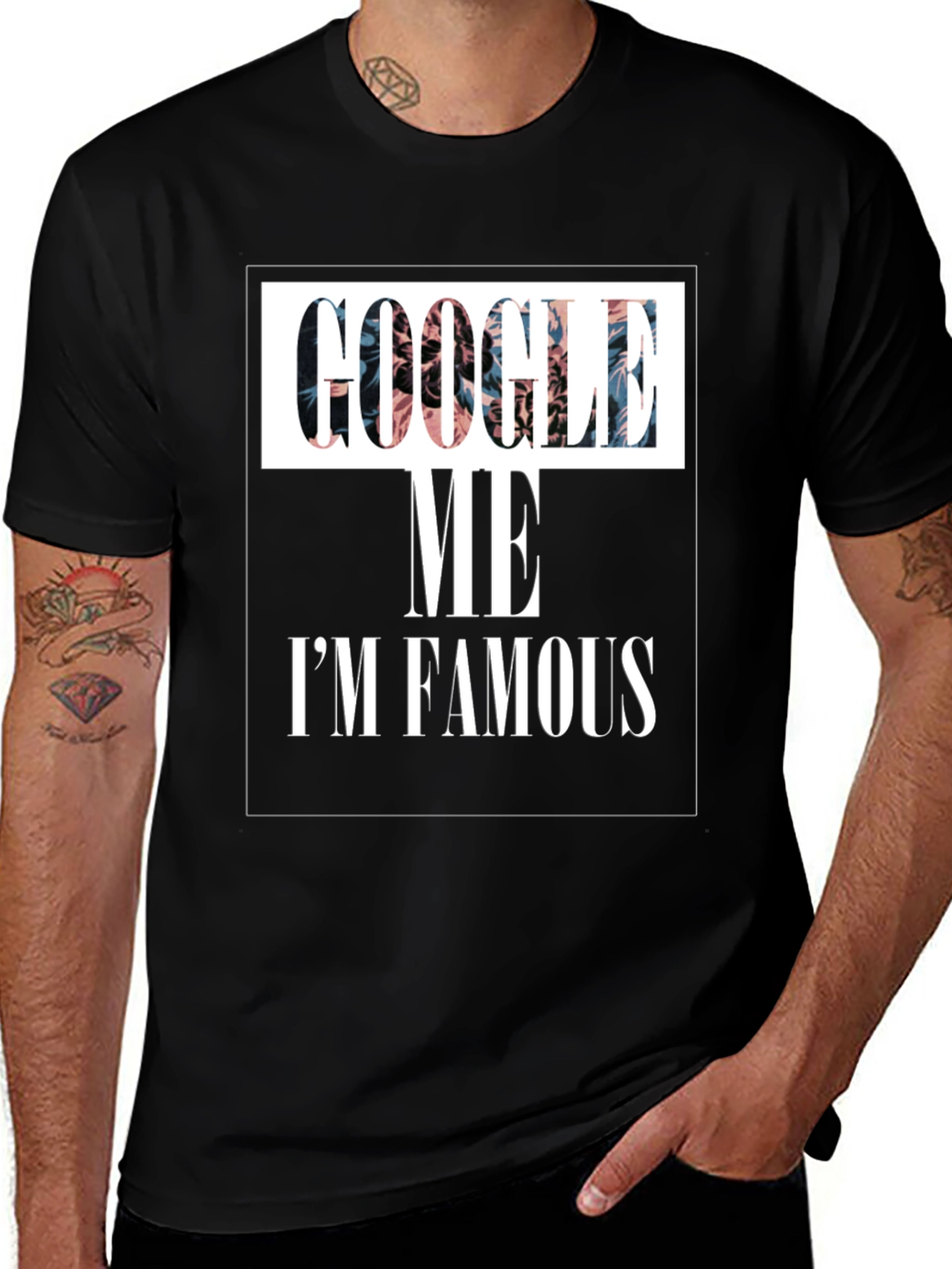Variant 14 of Google Me I'm Famous T-Shirt Black