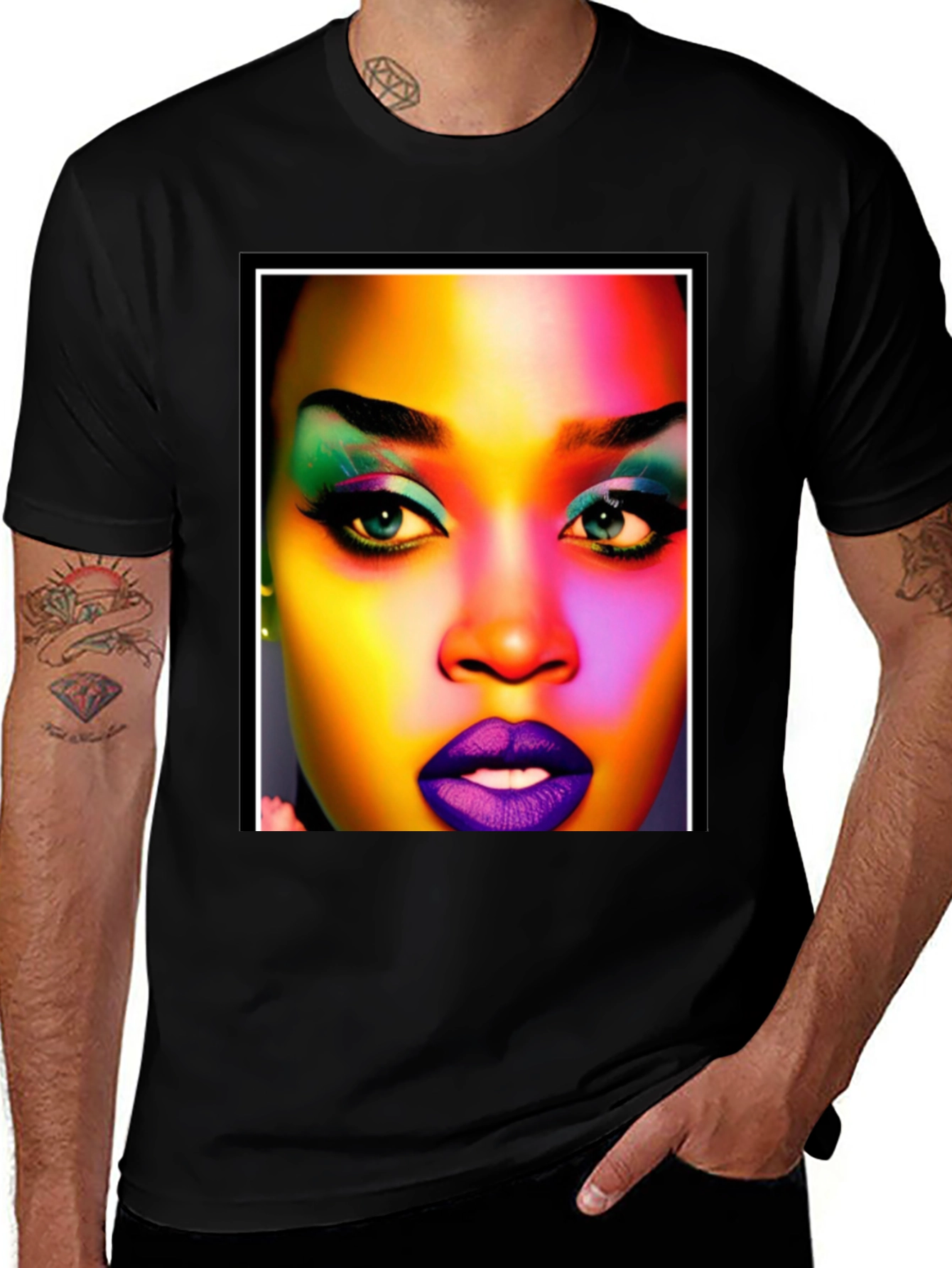 Variant 6 of Vibrant Face Graphic Tee - Bold & Colorful