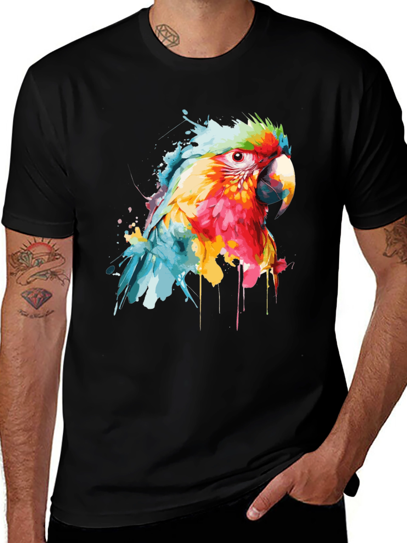 Variant 19 of Watercolor Parrot Graphic T-Shirt