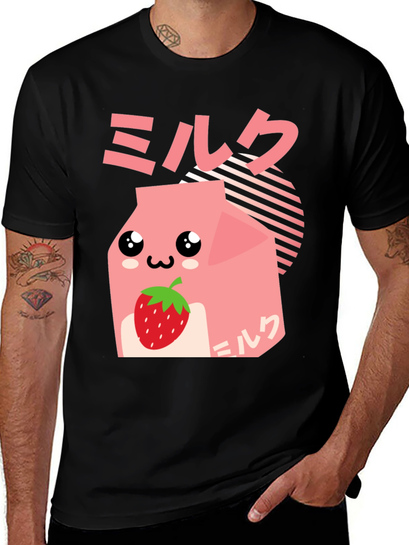 Variant 26 of Strawberry Milk Kawaii Graphic Tee