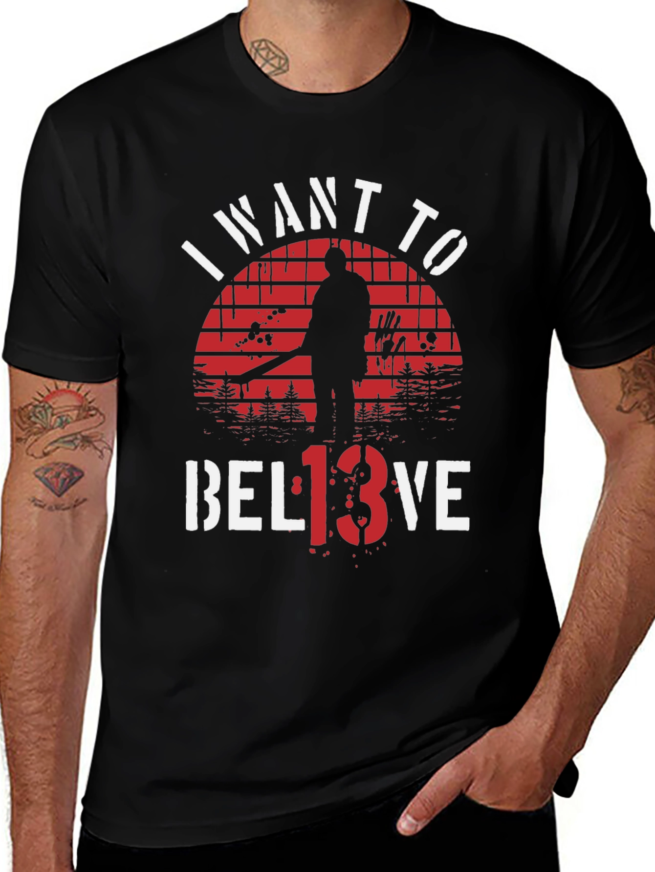 Variant 3 of I Want to Bel13ve T-Shirt - Horror Movie Tee