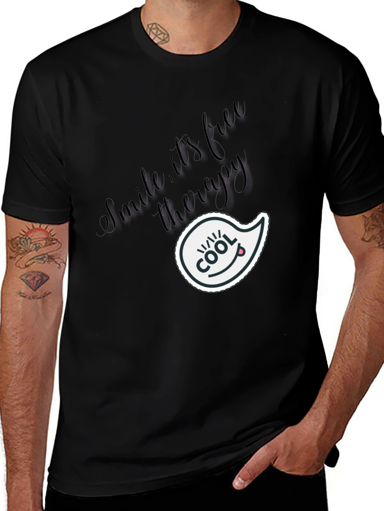 Variant 30 of Cool Smile Therapy Black T-Shirt