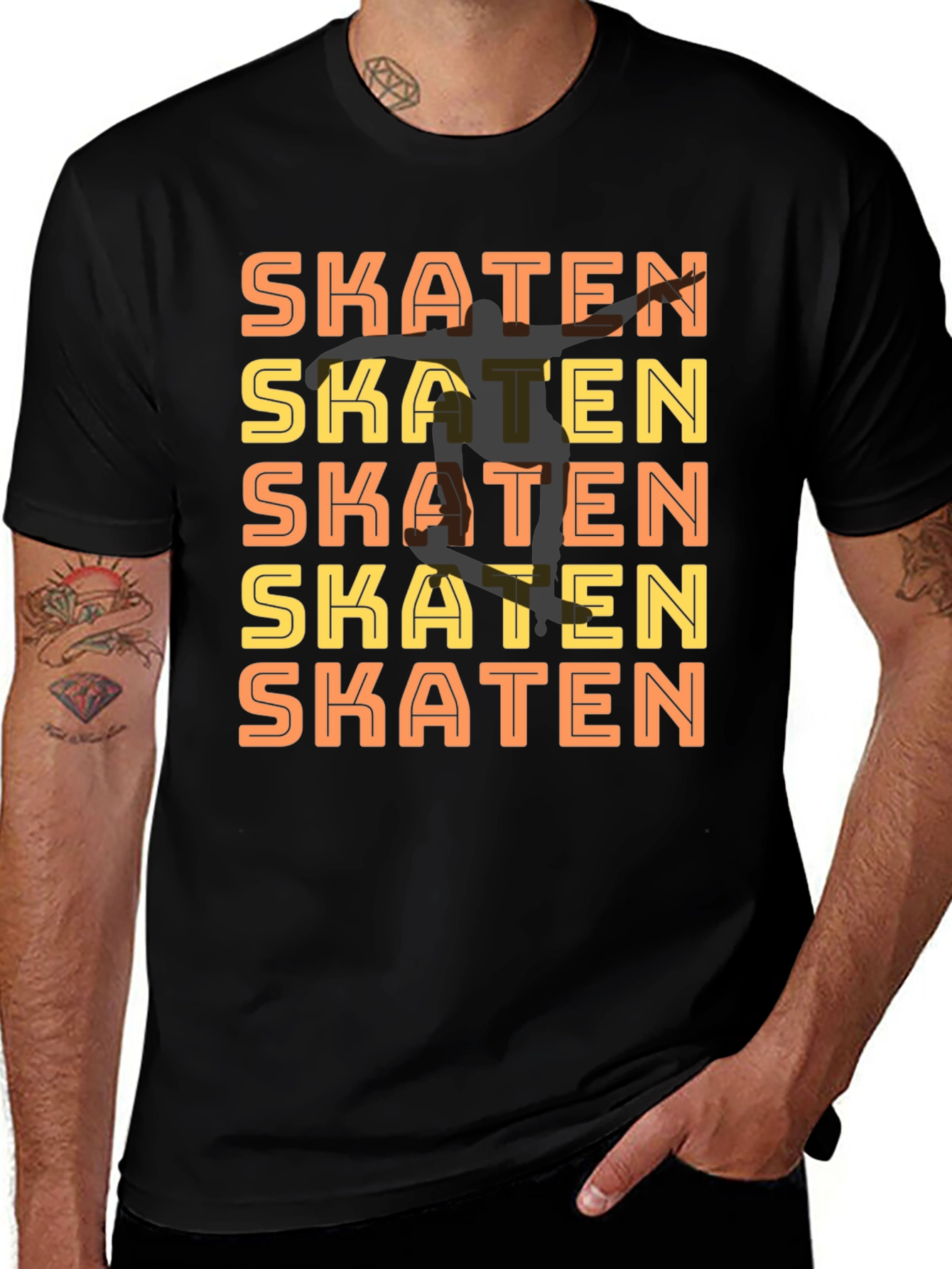 Variant 14 of Skaten Graphic Print Black Tee