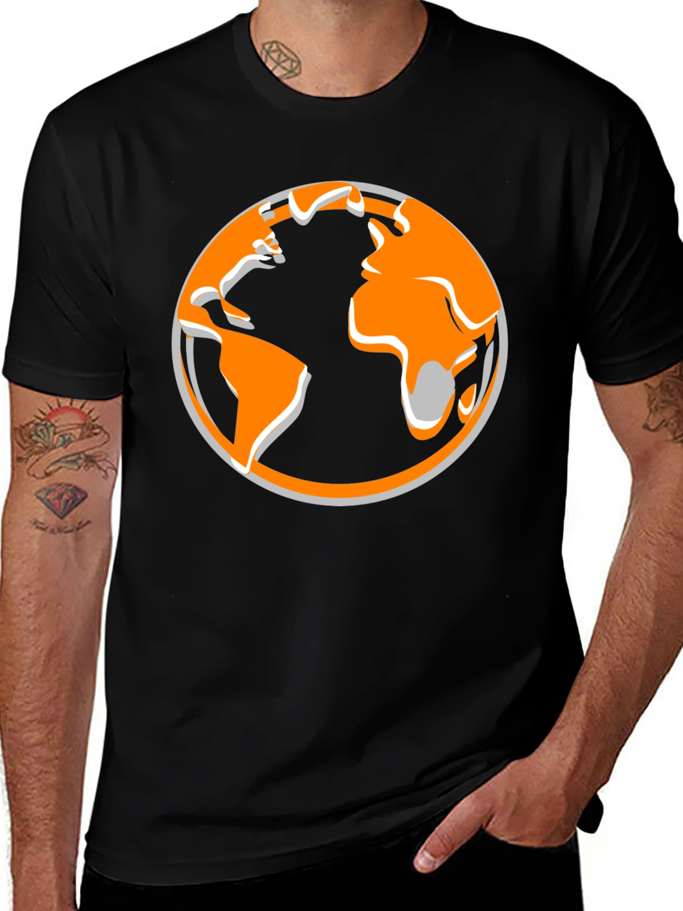 Global Earth Graphic Tee - Black
