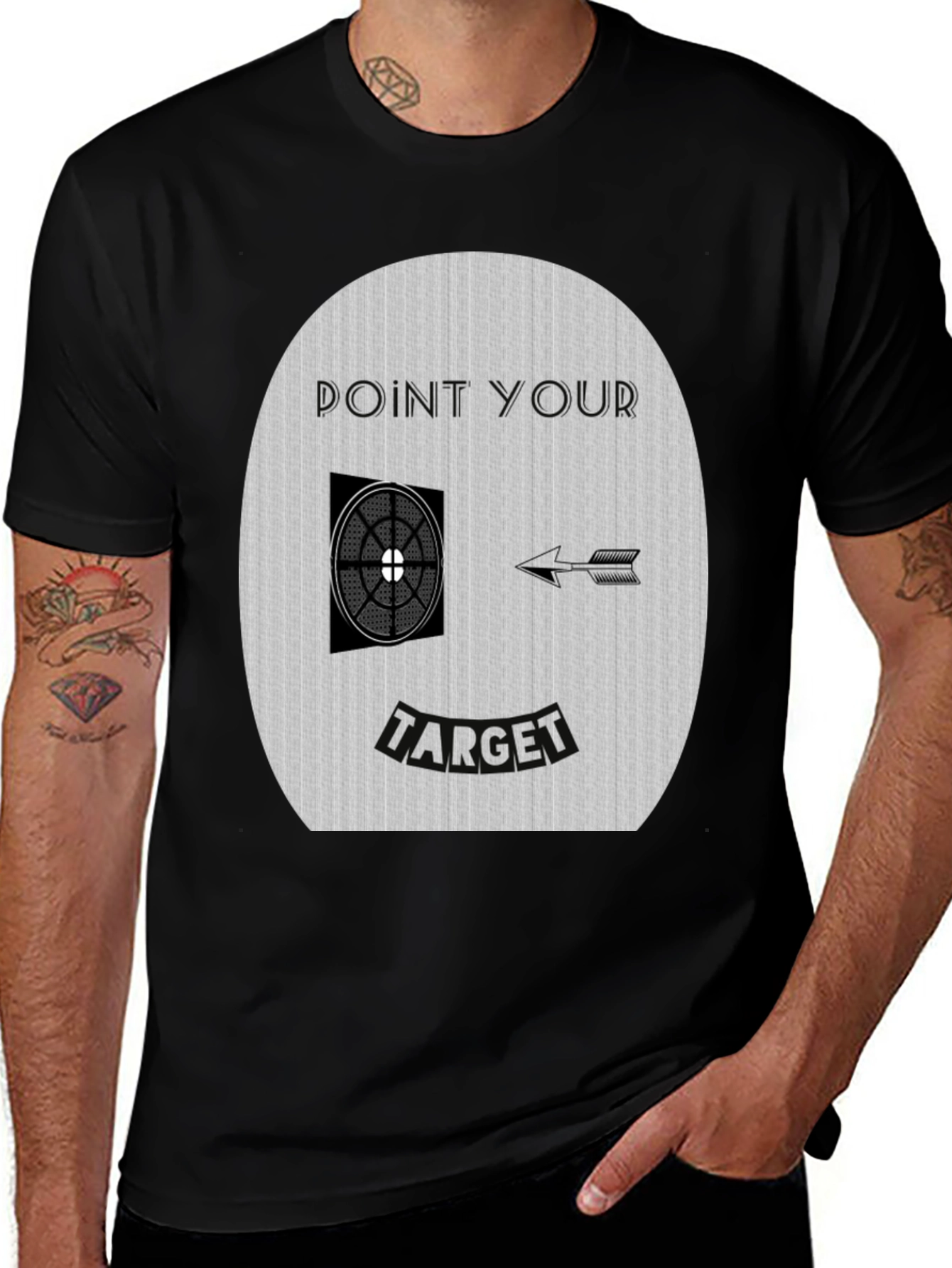 Variant 13 of Point Your Target Graphic Tee - Novelty Design