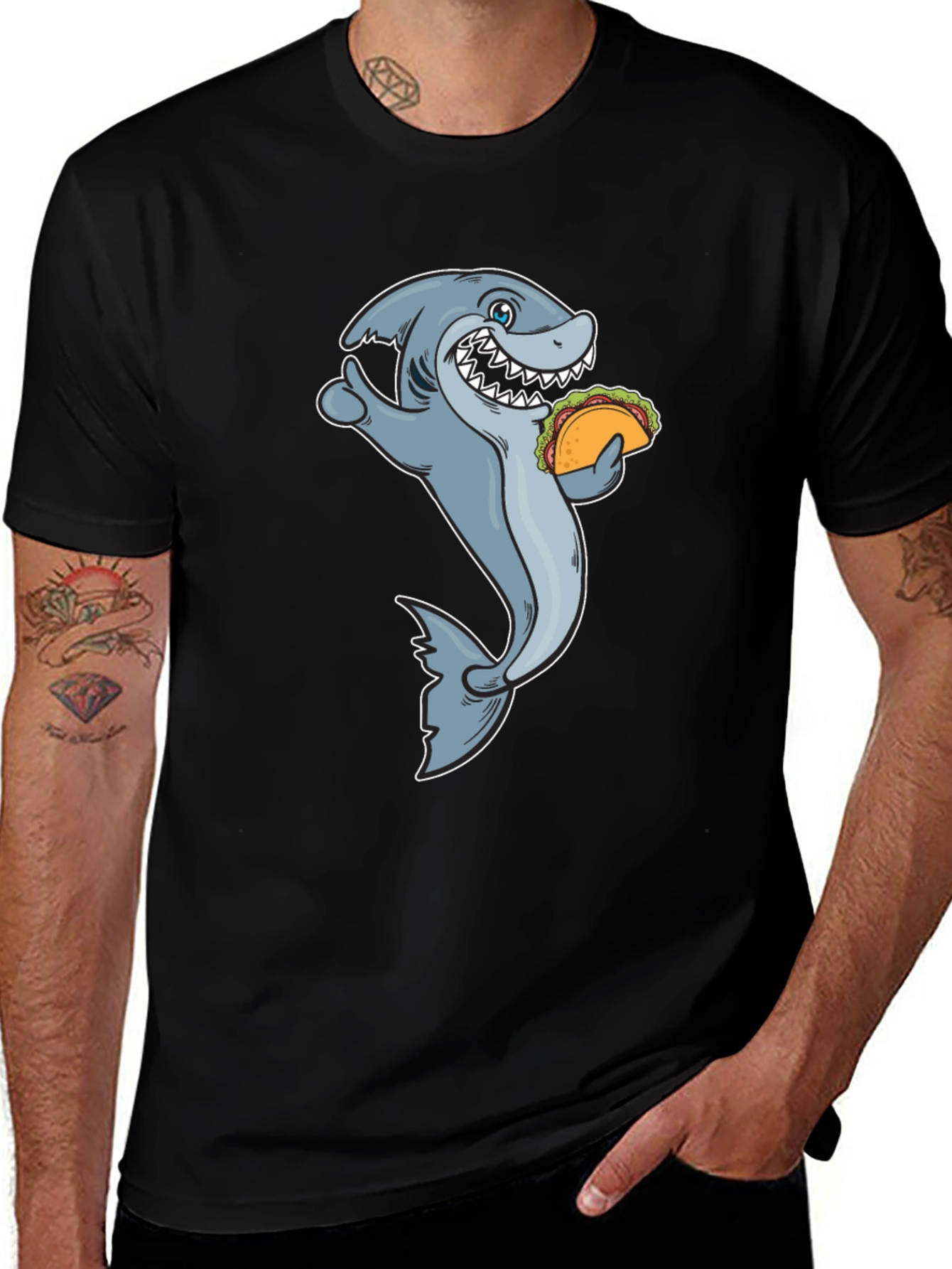 Variant 3 of Shark Taco Funny Graphic Tee