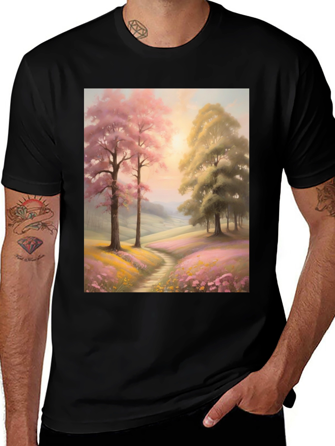 Variant 23 of Artistic Landscape Print T-Shirt