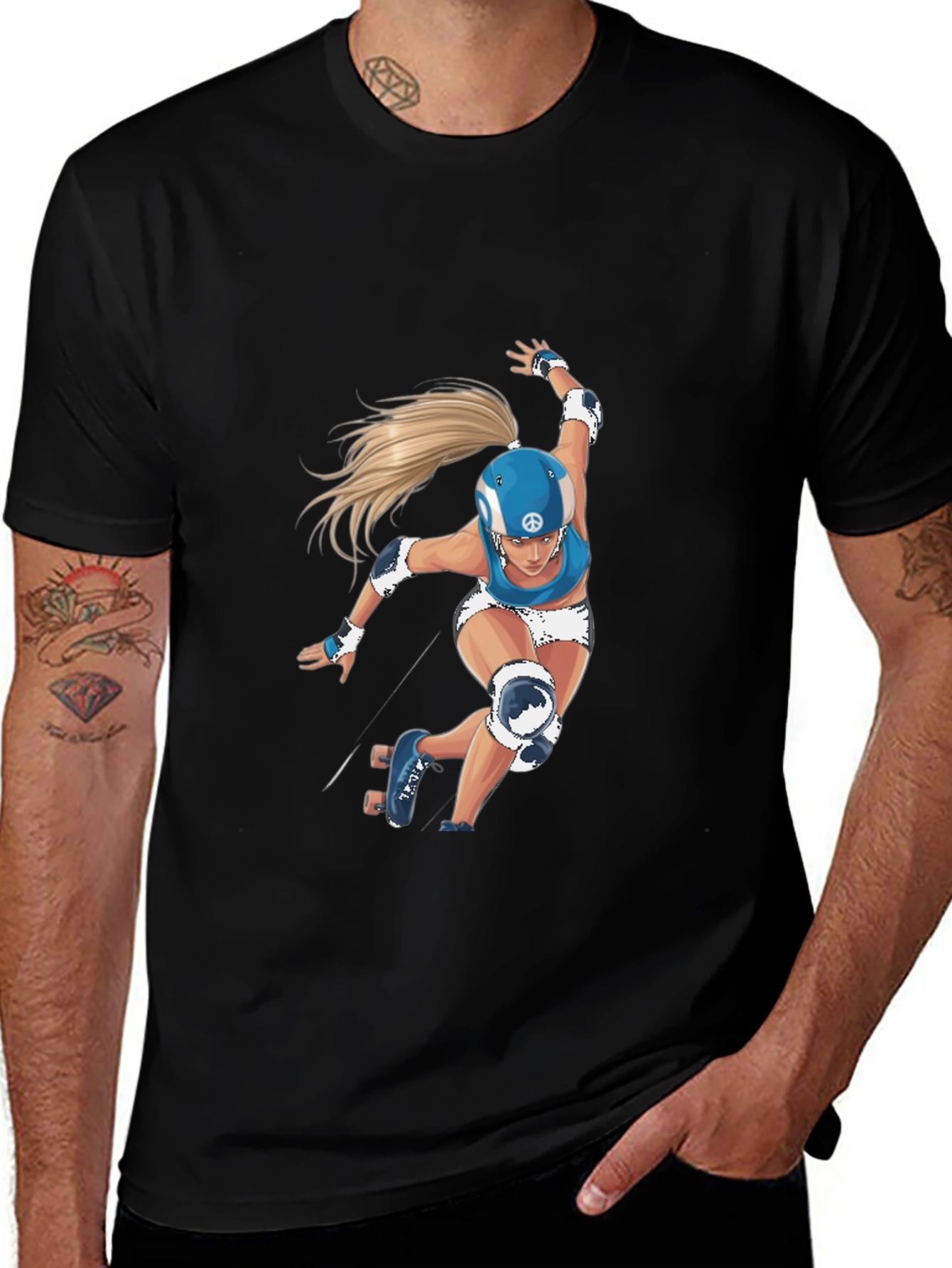 Variant 5 of Roller Derby Girl Graphic T-Shirt - Stylish Unisex Tee