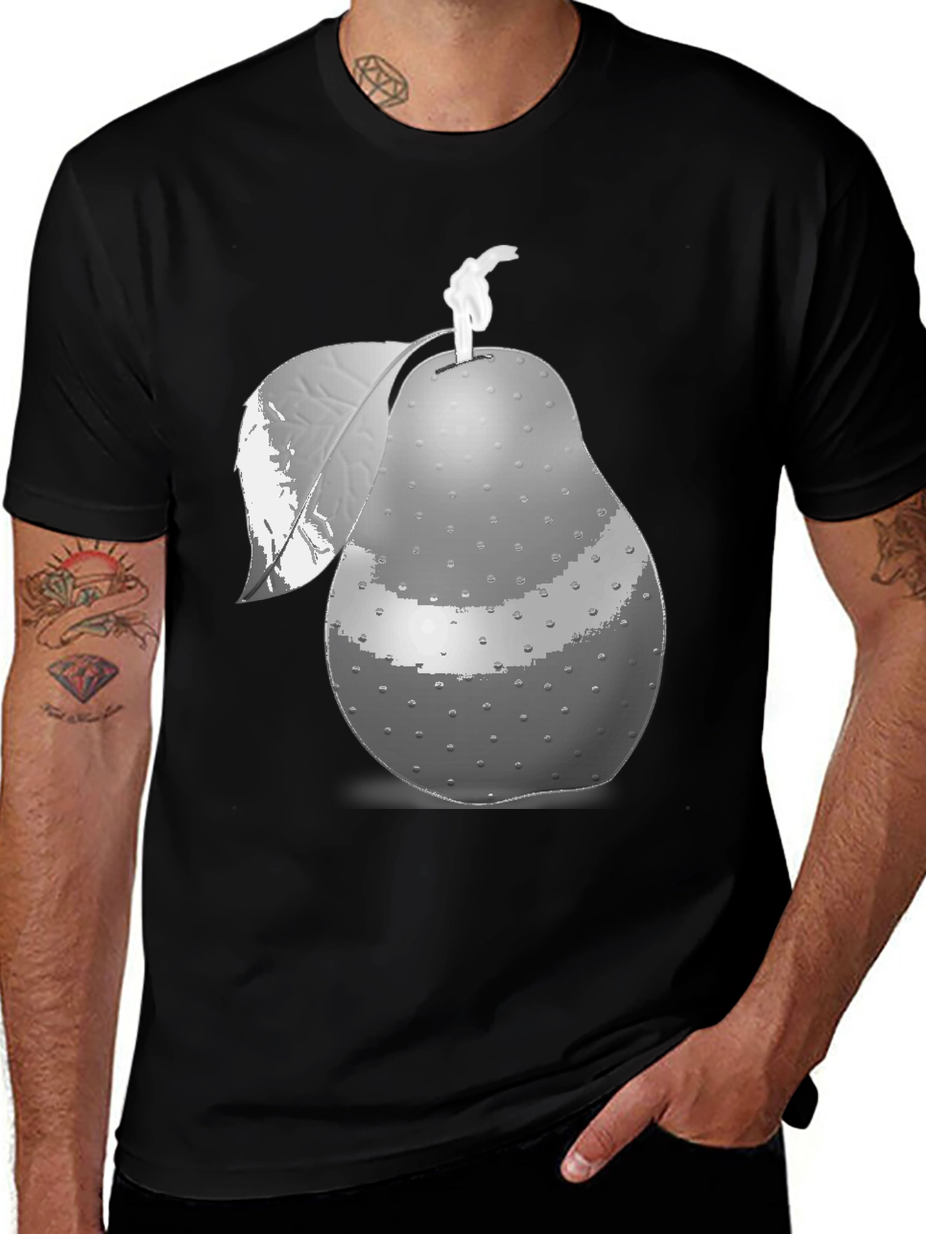 Pear Graphic Black T-Shirt