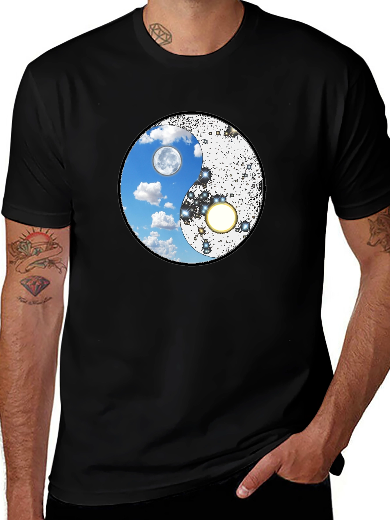 Variant 12 of Yin Yang Moon and Sun Graphic T-Shirt