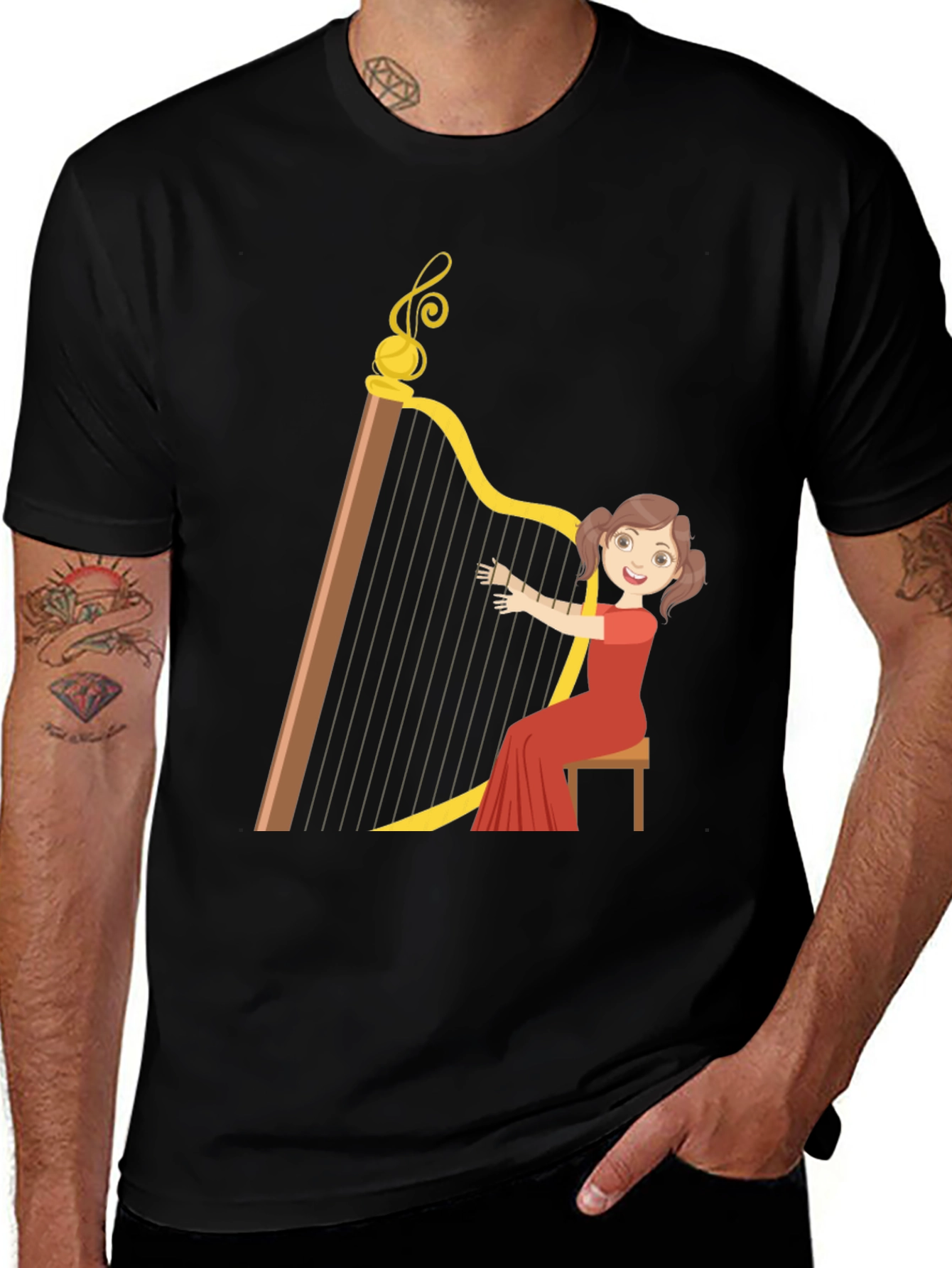 Harpist Graphic T-Shirt - Music Lover Tee