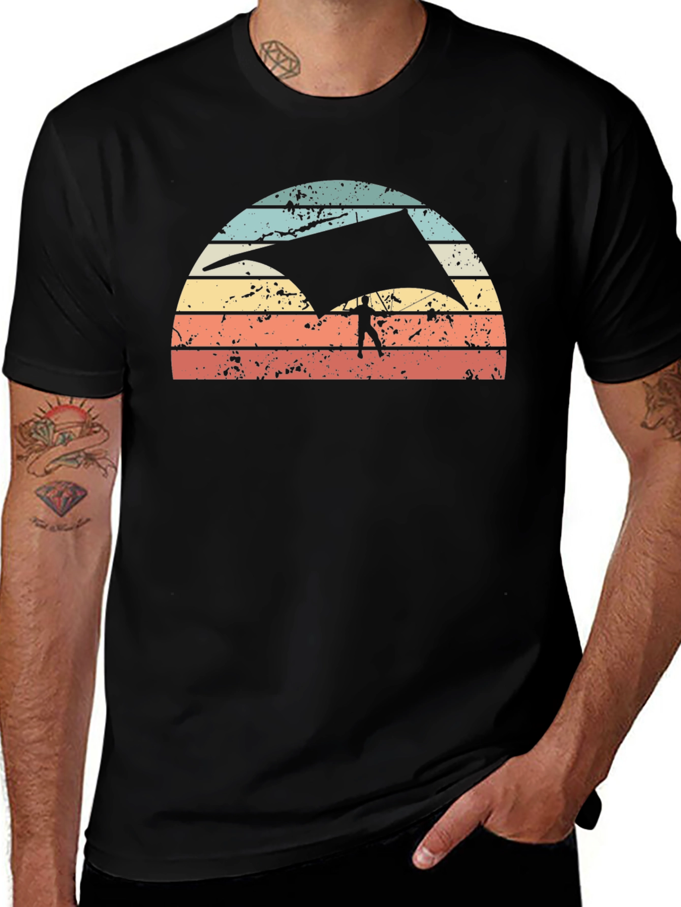 Variant 10 of Vintage Hang Gliding Sunset Graphic Tee