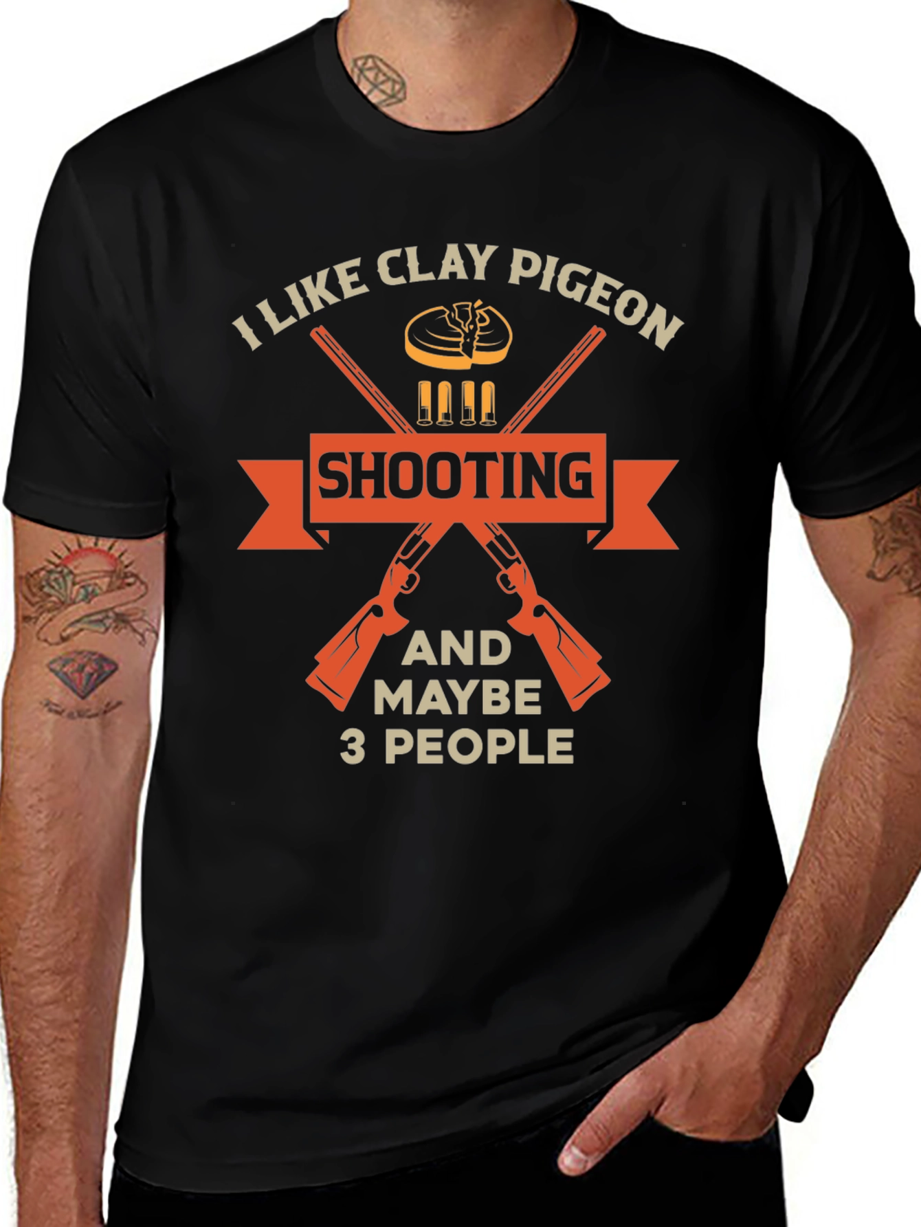 Variant 18 of Clay Pigeon Shooting T-Shirt - Funny Hunter Tee