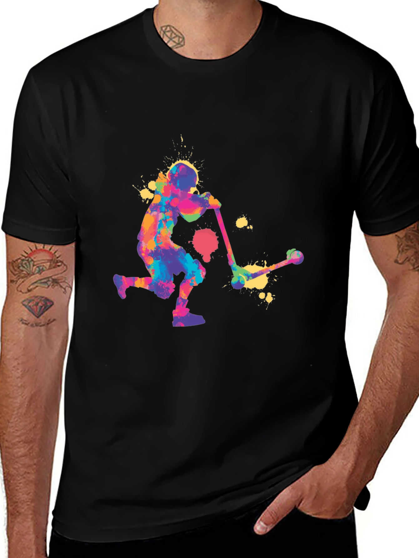 Variant 15 of Colorful Scooter Rider Graphic T-Shirt