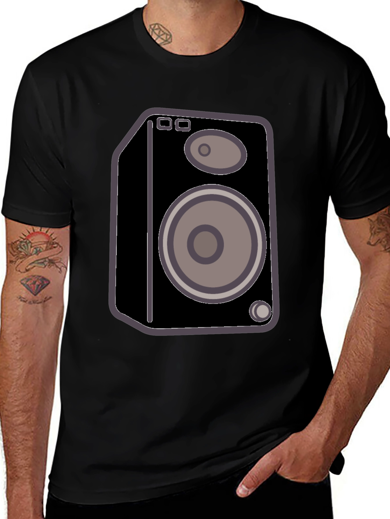 Variant 17 of Speaker Graphic Black T-Shirt