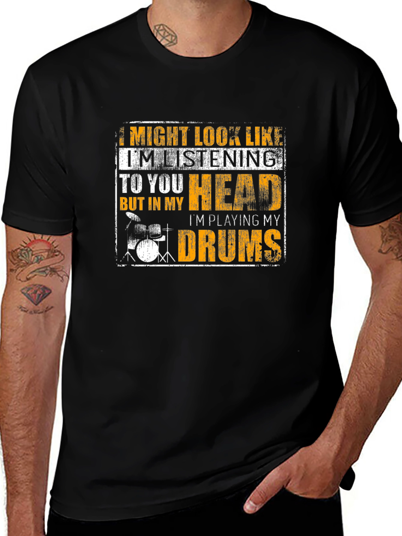 Variant 2 of Drummer T-Shirt - I'm Playing My Drums!