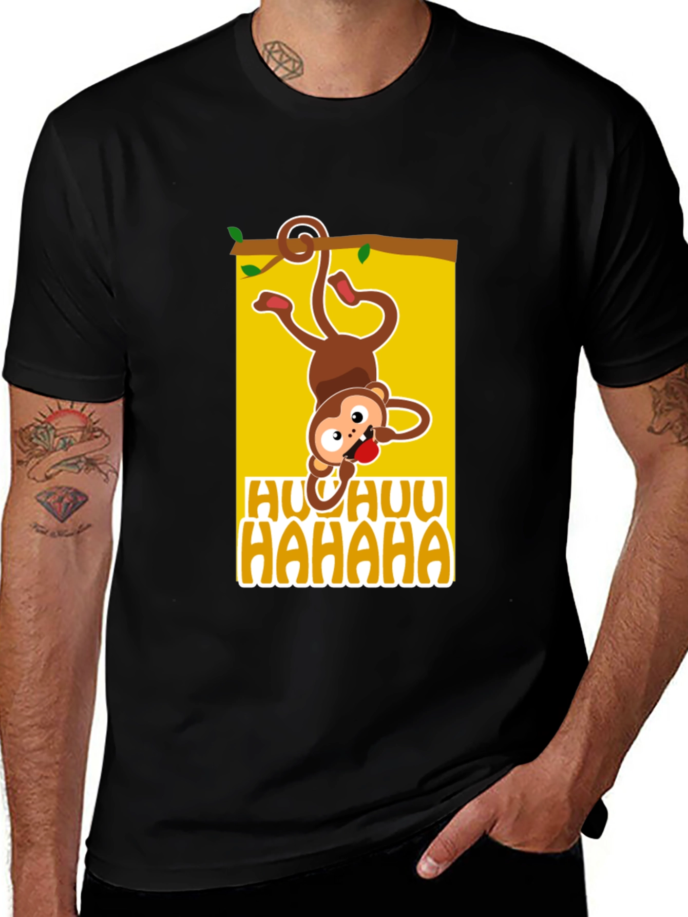 Variant 7 of Funny Monkey Graphic Tee - HUU HAHAA T-Shirt