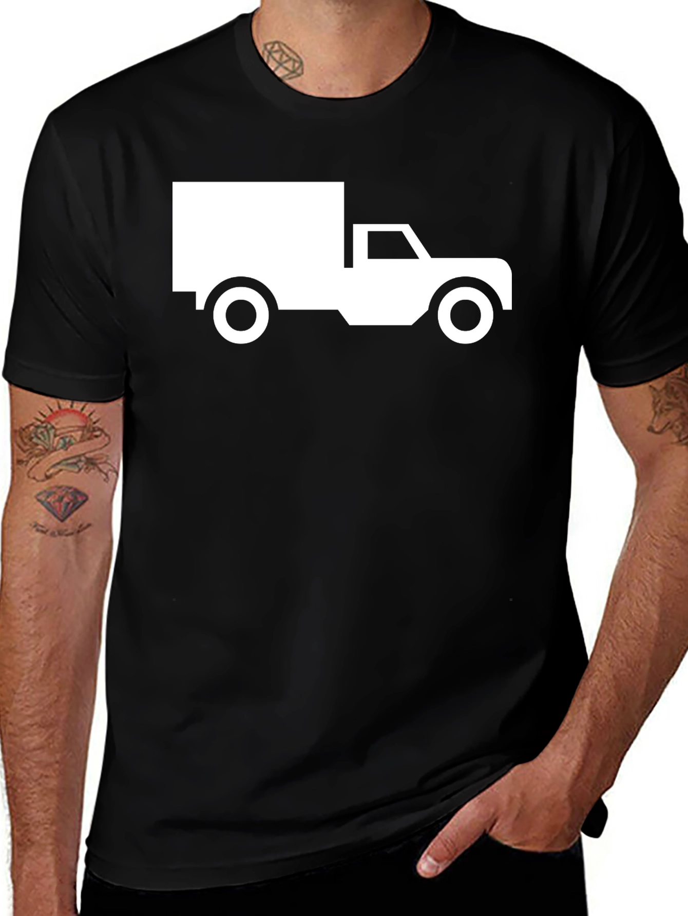 Variant 30 of Truck Graphic Tee - Black Cotton Comfort
