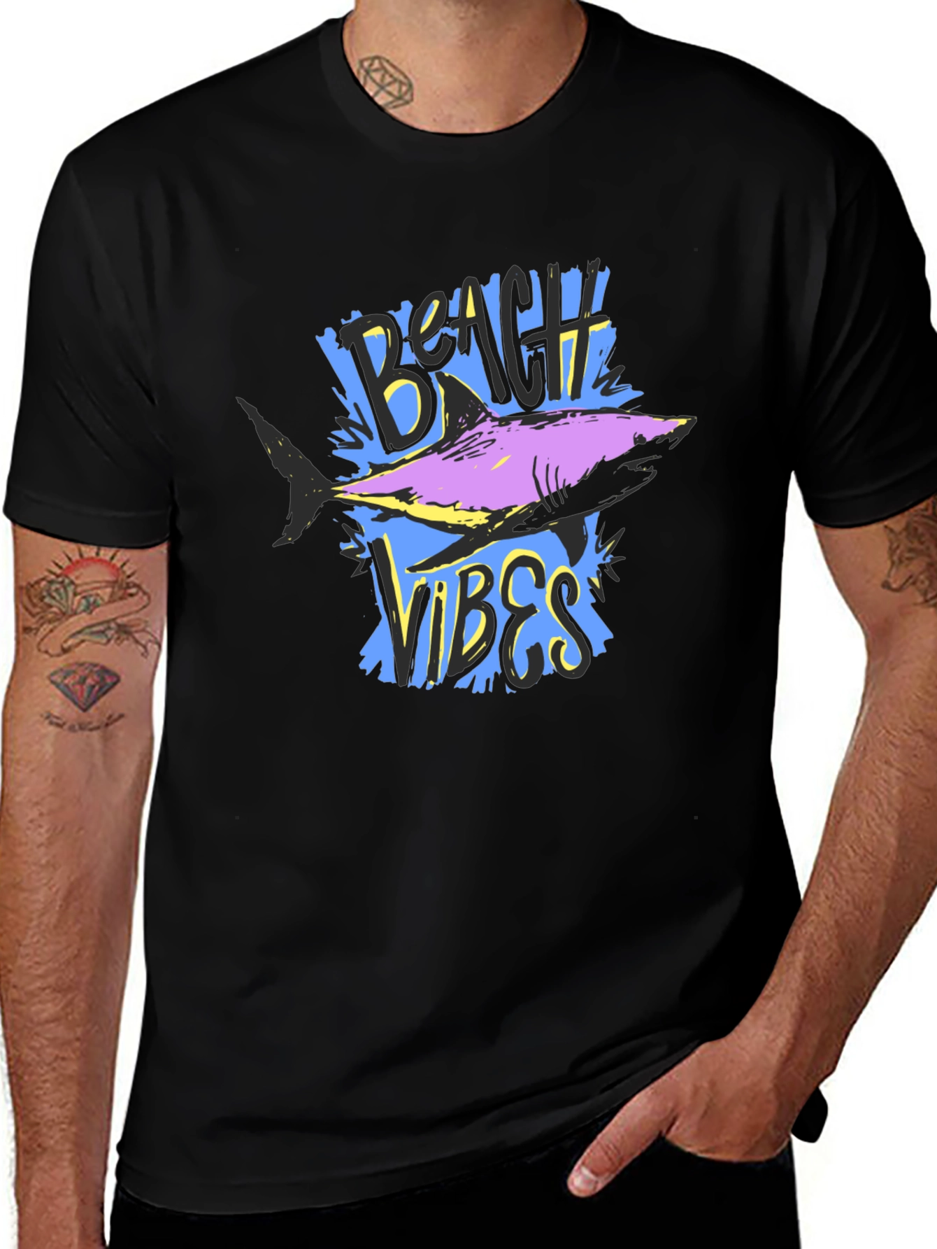 Variant 28 of Beach Vibes Shark Graphic T-Shirt