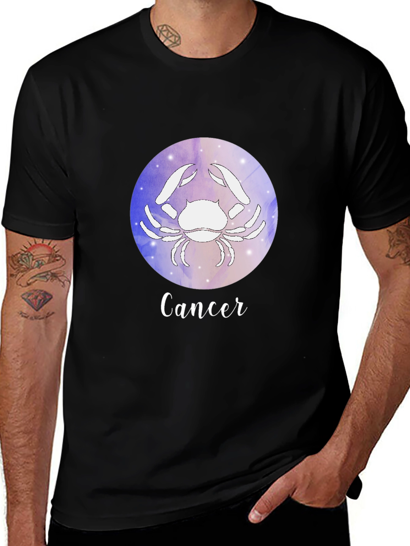 Variant 22 of Cancer Zodiac Graphic Tee - Black