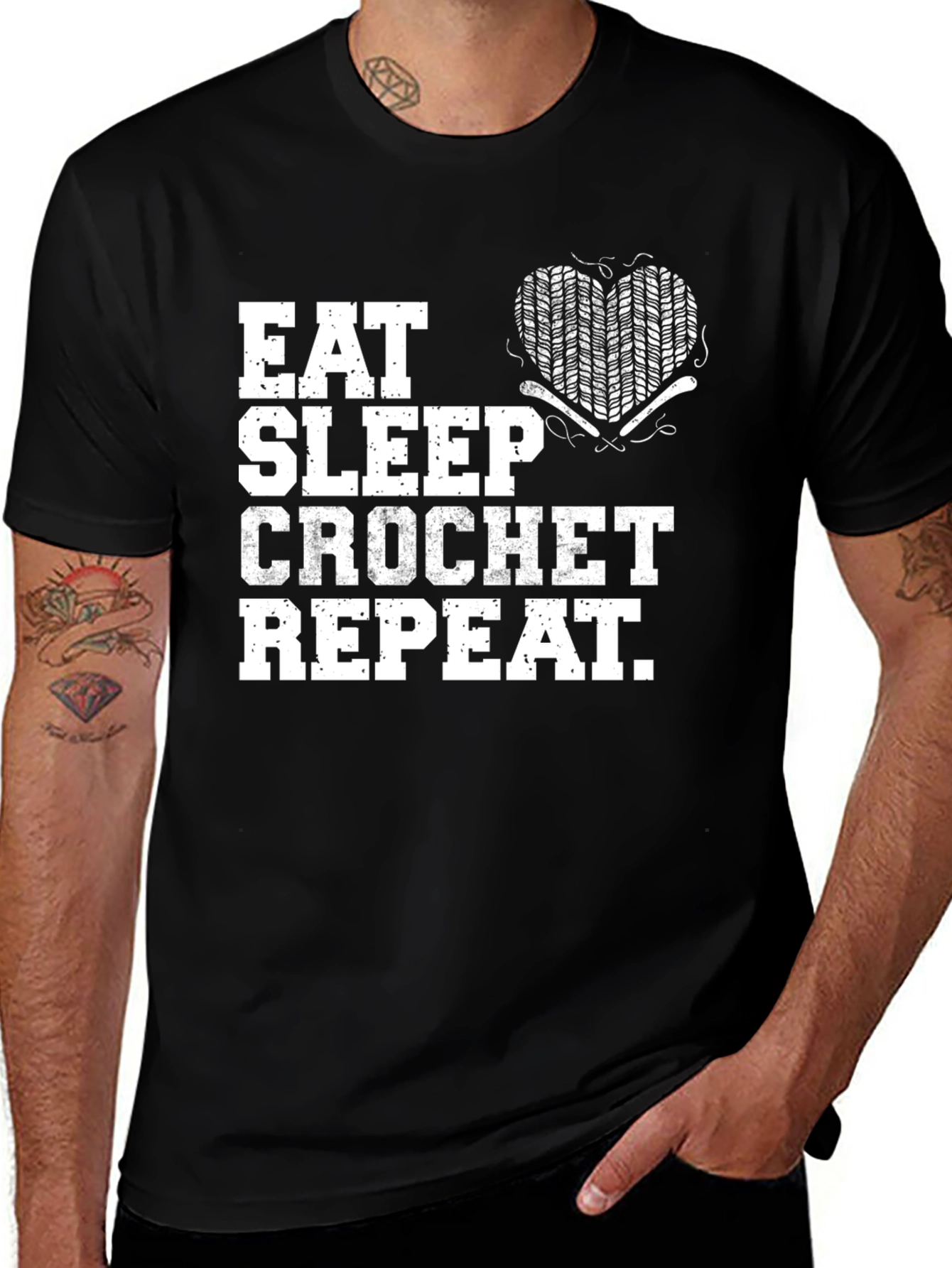 Variant 28 of Eat Sleep Crochet Repeat Graphic T-Shirt