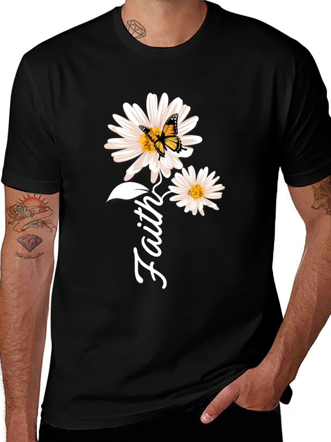 Variant 28 of Faith Daisy Butterfly Graphic T-Shirt
