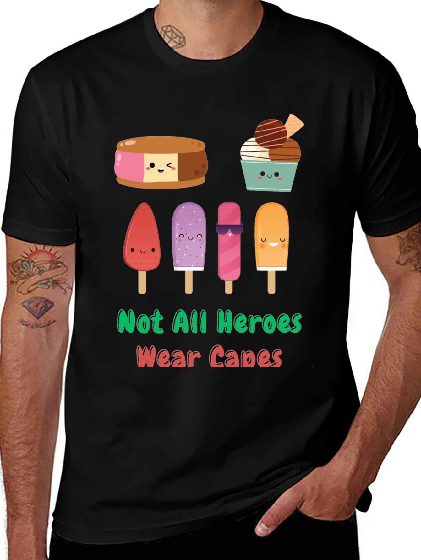 Variant 18 of Dessert Heroes Graphic Tee - Funny Ice Cream T-Shirt