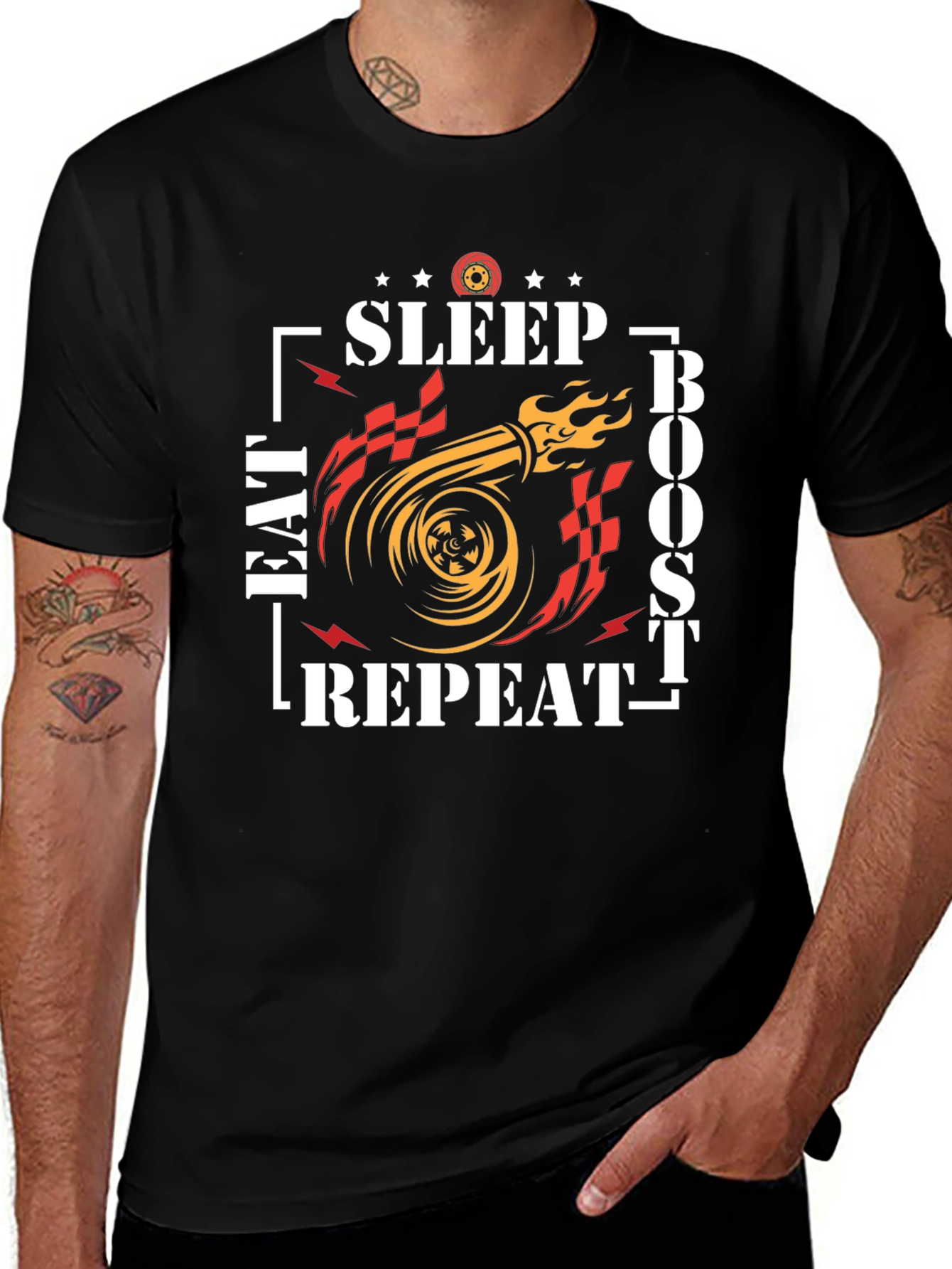 Sleep Eat Boost Repeat Black T-Shirt