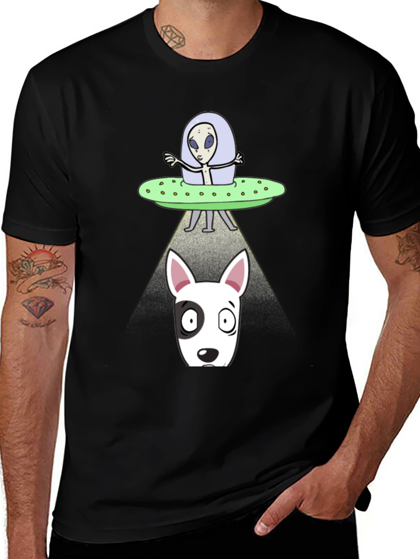 Variant 18 of Alien Abduction Dog T-Shirt - UFO Graphic Tee
