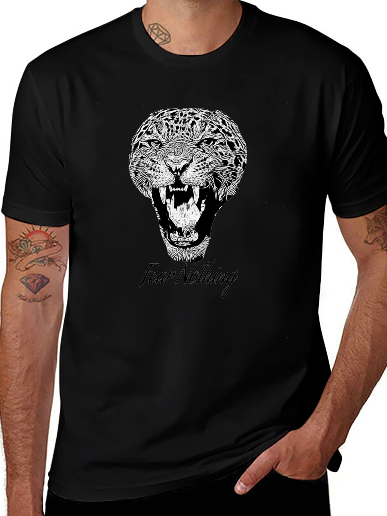 Variant 30 of Fear Nothing Graphic Tee - Bold Jaguar Print