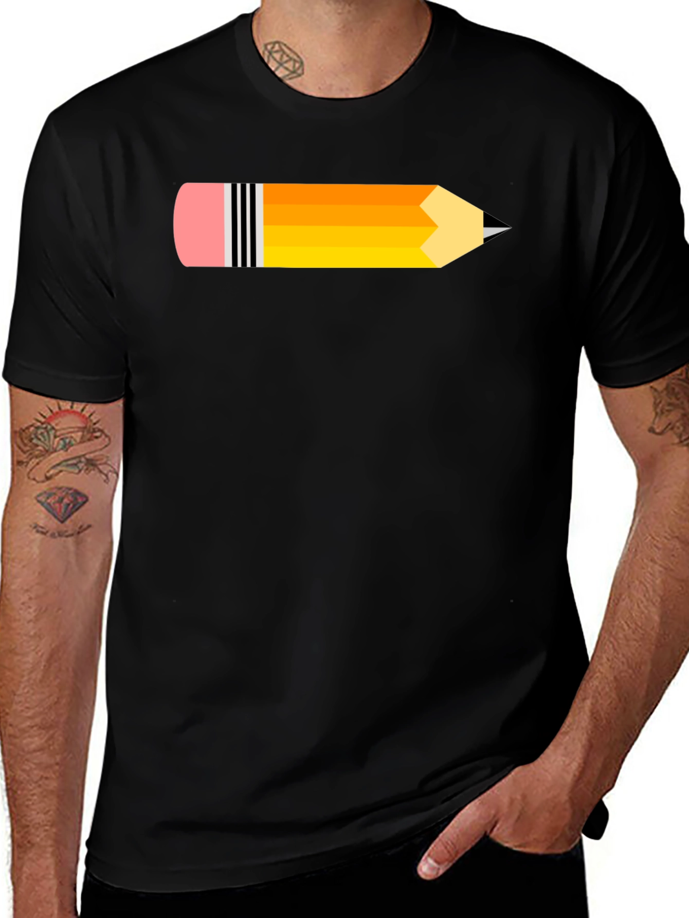 Pencil Graphic T-Shirt - Creative Design