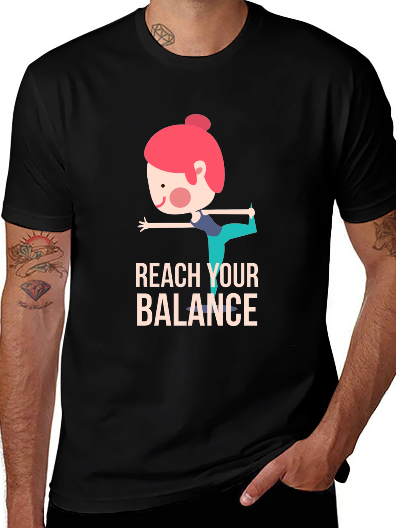 Variant 13 of Reach Your Balance Graphic Tee - Black