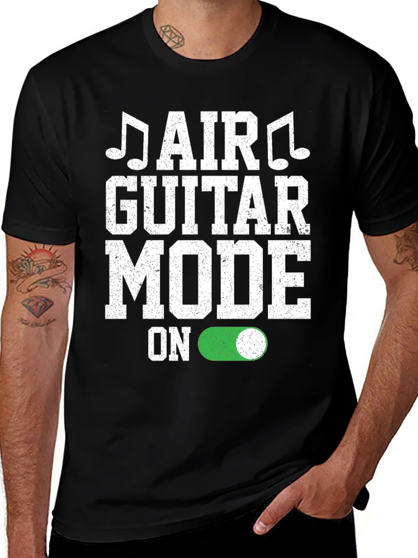 Variant 16 of Air Guitar Mode On Funny Music T-Shirt