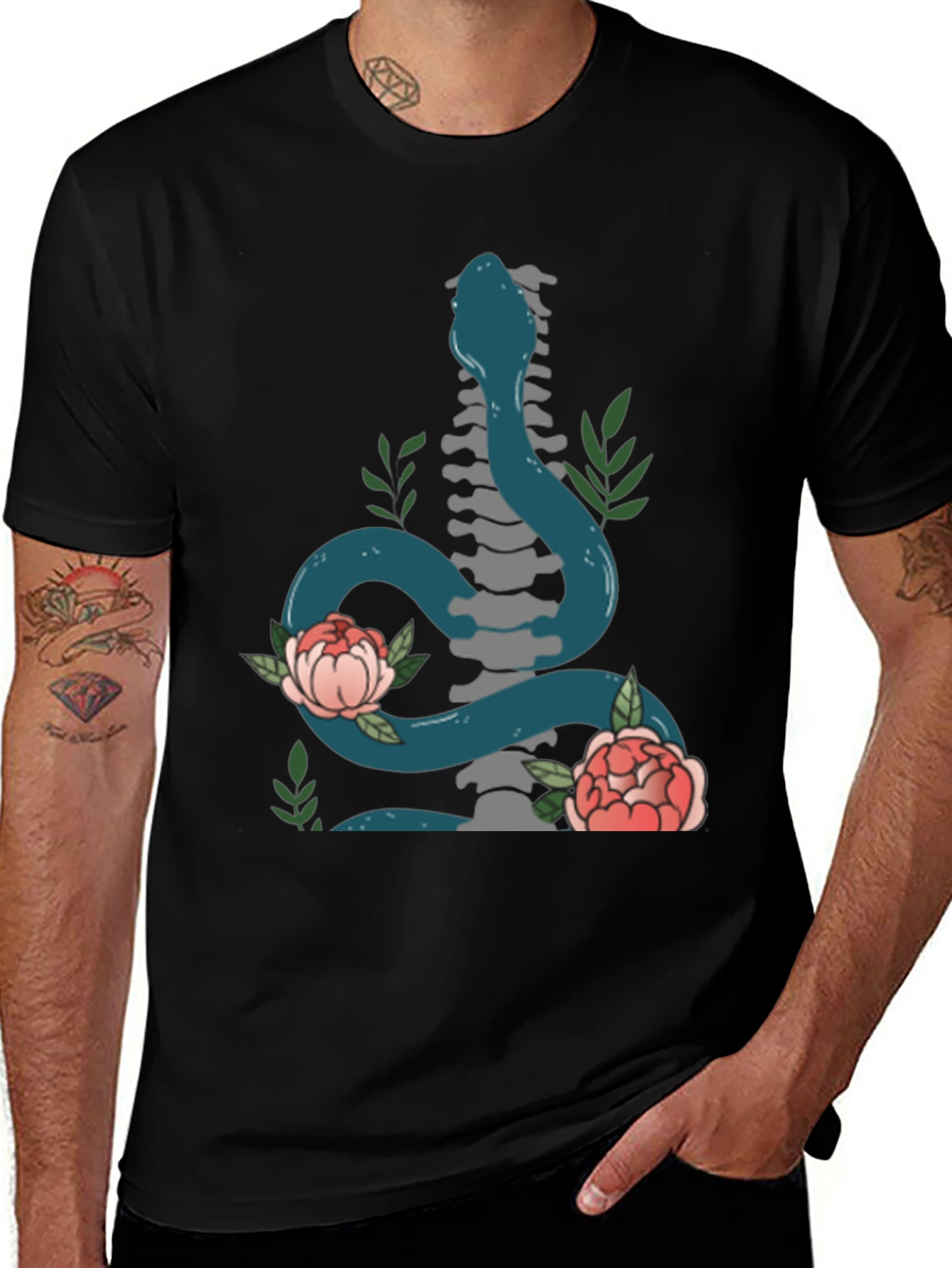 Variant 25 of Snake & Spine Graphic T-Shirt - Unique Design