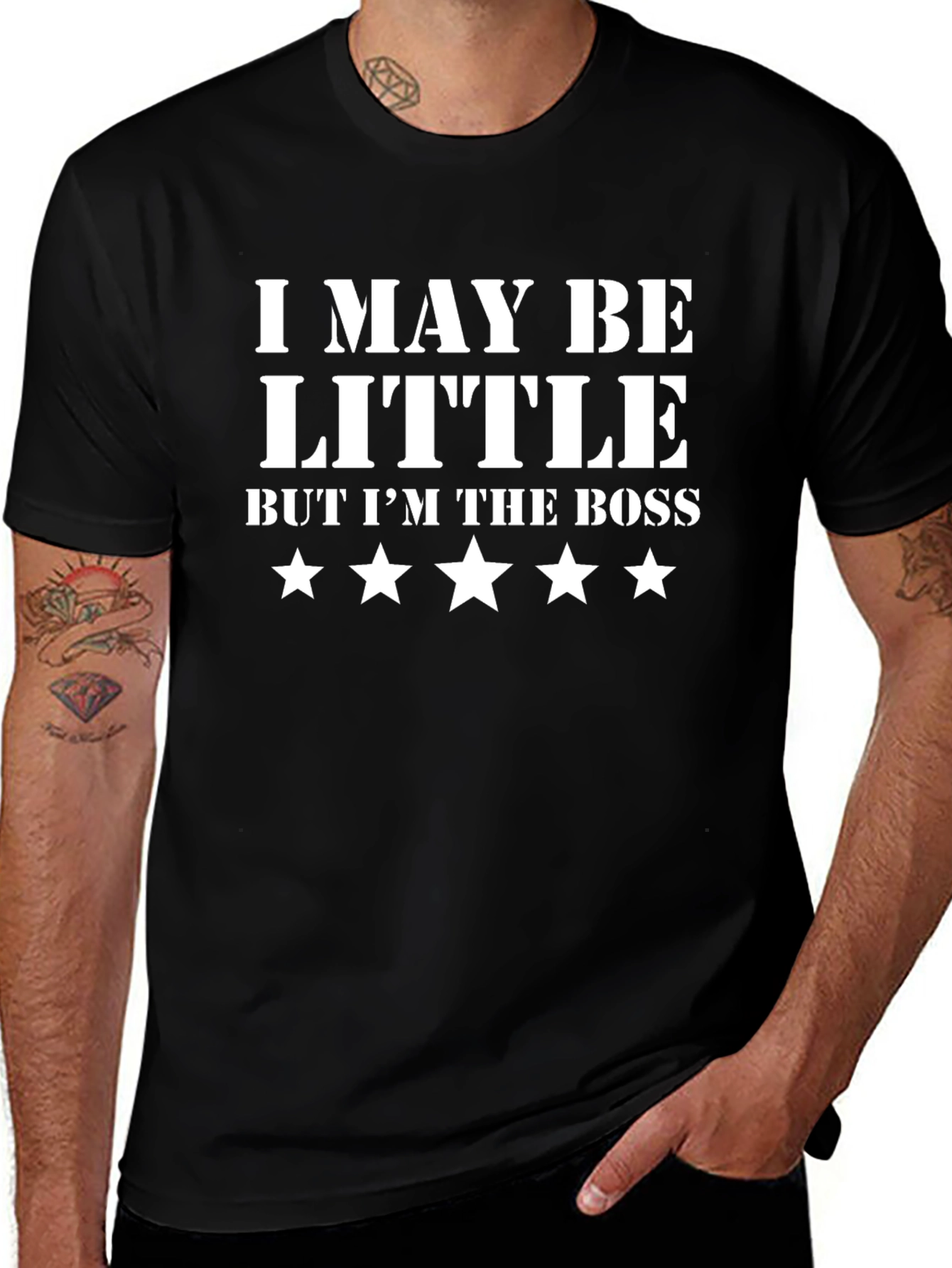 Variant 26 of I May Be Little But I'm The Boss Black T-Shirt