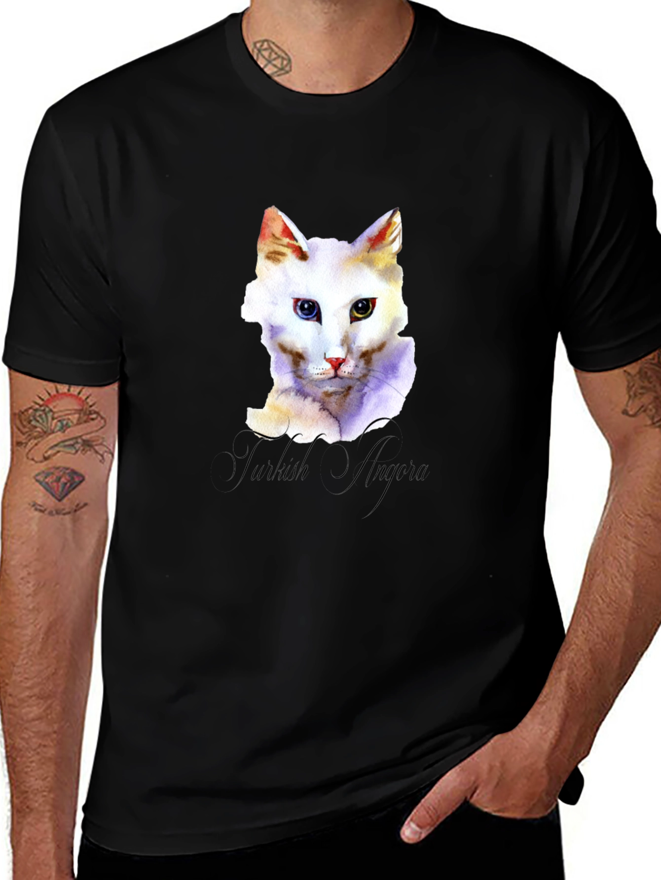Turkish Angora Cat Graphic T-Shirt