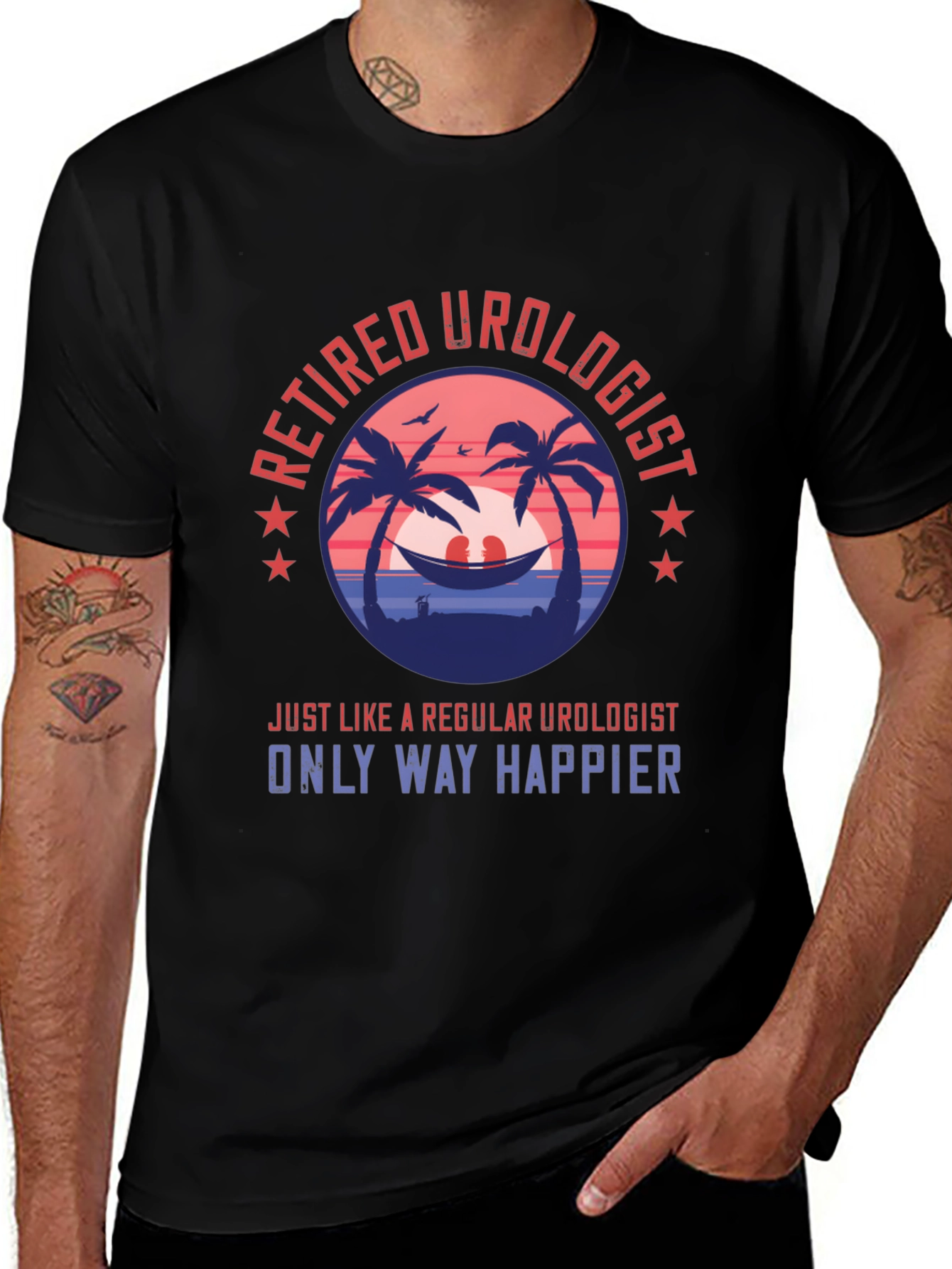 Retired Urologist Graphic T-Shirt: Happy Retirement Tee