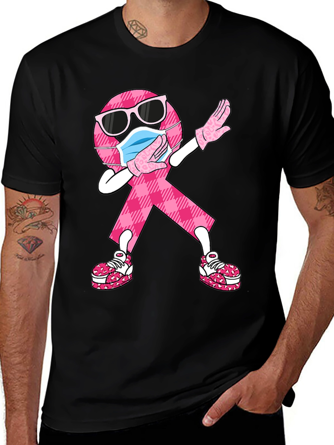 Variant 4 of Breast Cancer Awareness Dabbing Ribbon Tee