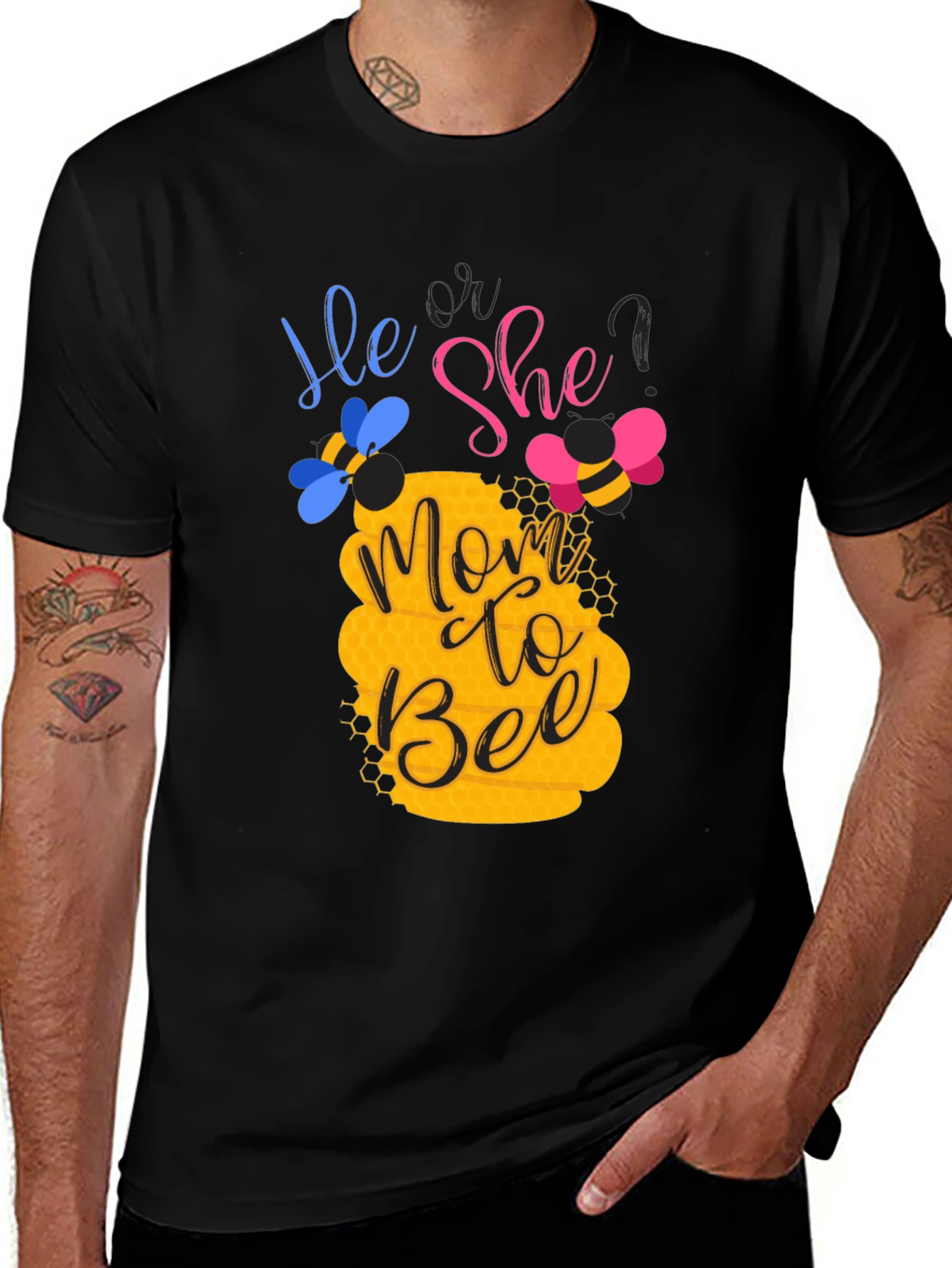 Variant 17 of Mom to Bee Gender Reveal T-Shirt